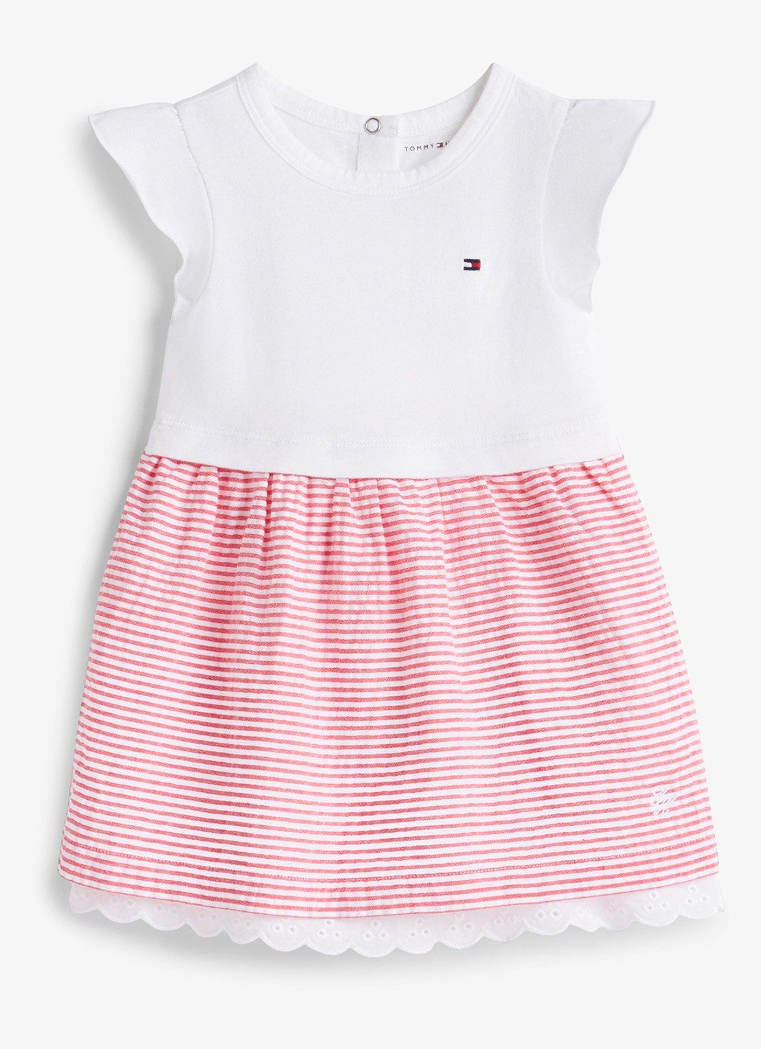 Tommy Hilfiger Jurk met streepprint - voorkant rood