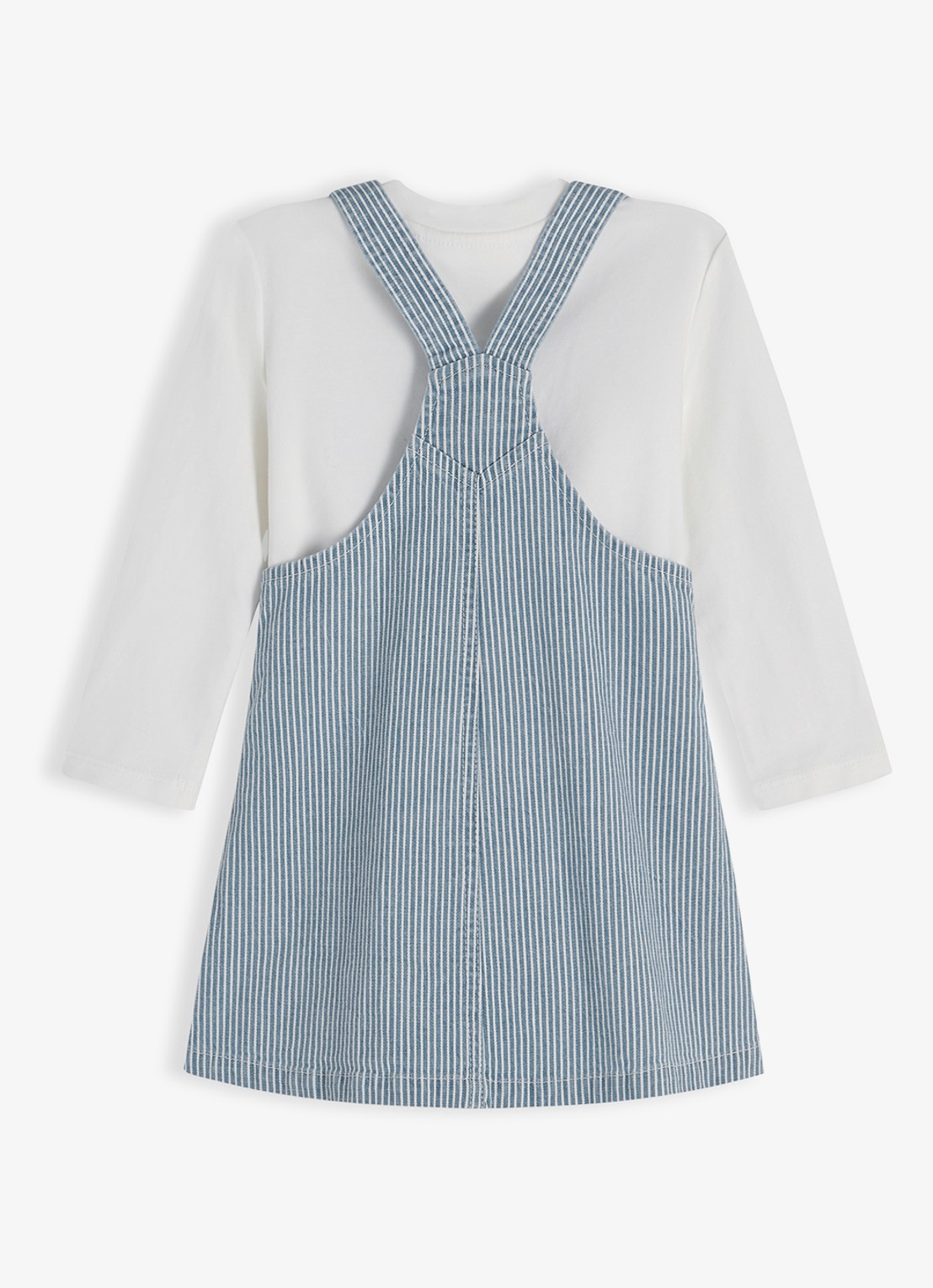 Tommy Hilfiger Jurk met streepprint - achterkant 2 lichtblauw