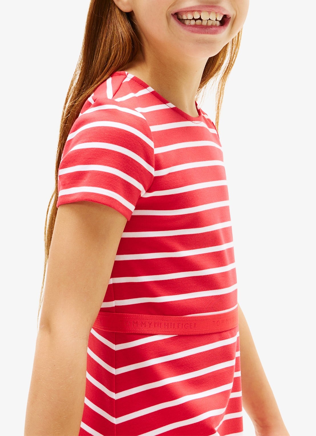 Tommy Hilfiger Jurk met streepprint  - detail 4 rood