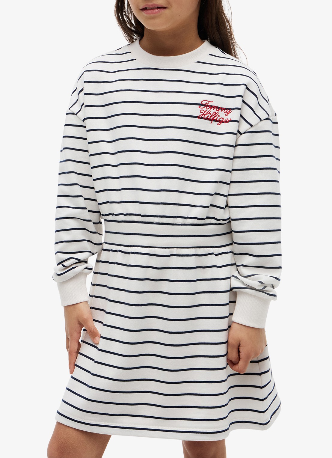 Tommy Hilfiger Jurk met streepprint - detail 3 dark night navy stripes-c1g / wit