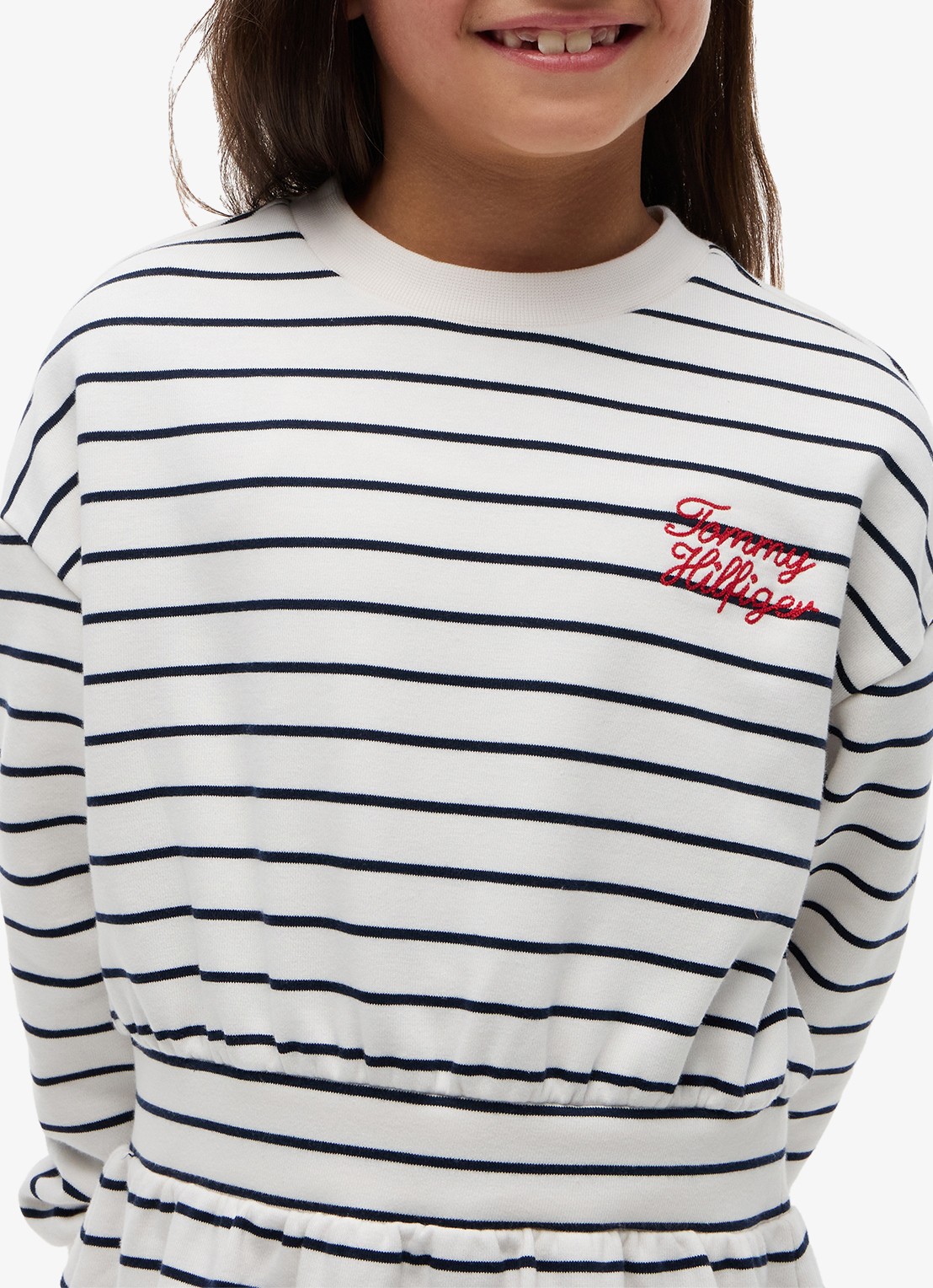 Tommy Hilfiger Jurk met streepprint - detail 4 dark night navy stripes-c1g / wit