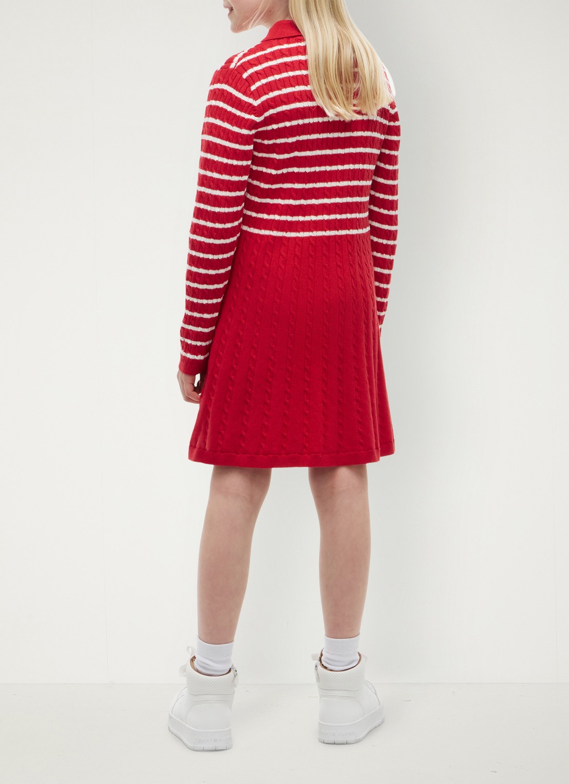 Tommy Hilfiger Jurk met streepprint - achterkant 3 rood