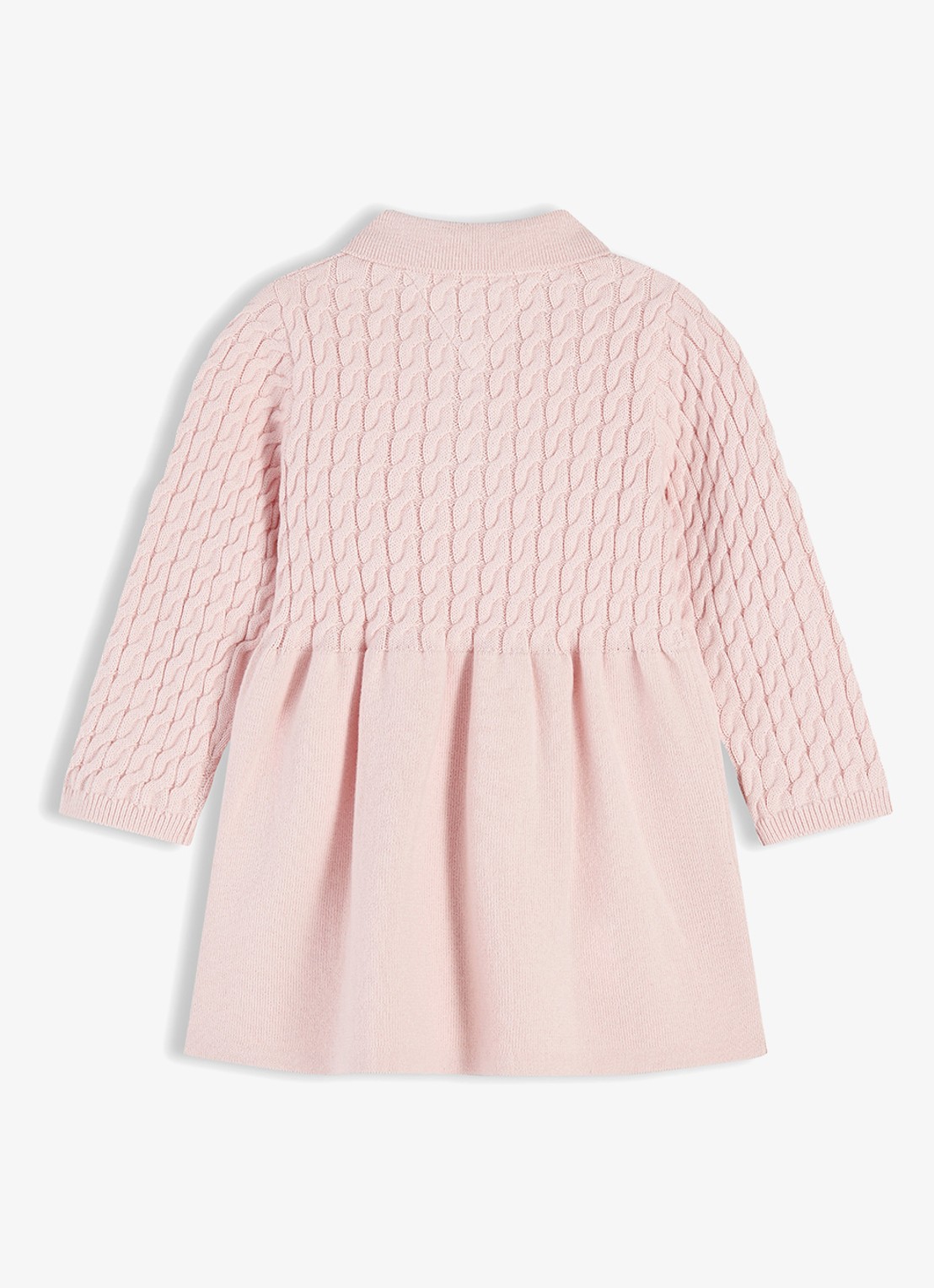 Tommy Hilfiger Kabelgebreide jurk met logoborduring - achterkant 2 roze