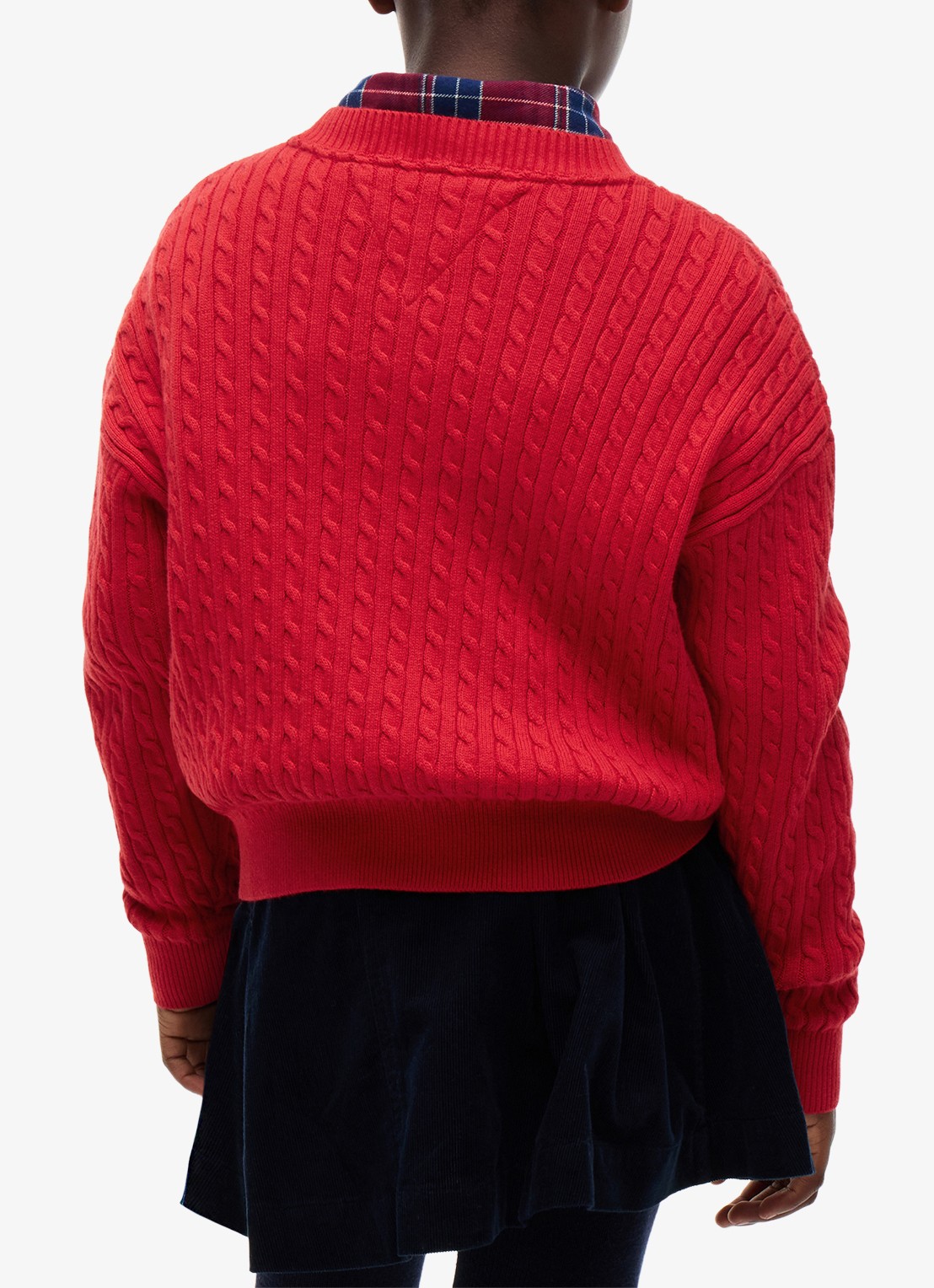Tommy Hilfiger Kabelgebreide trui met logoborduring - achterkant 3 red-xlg