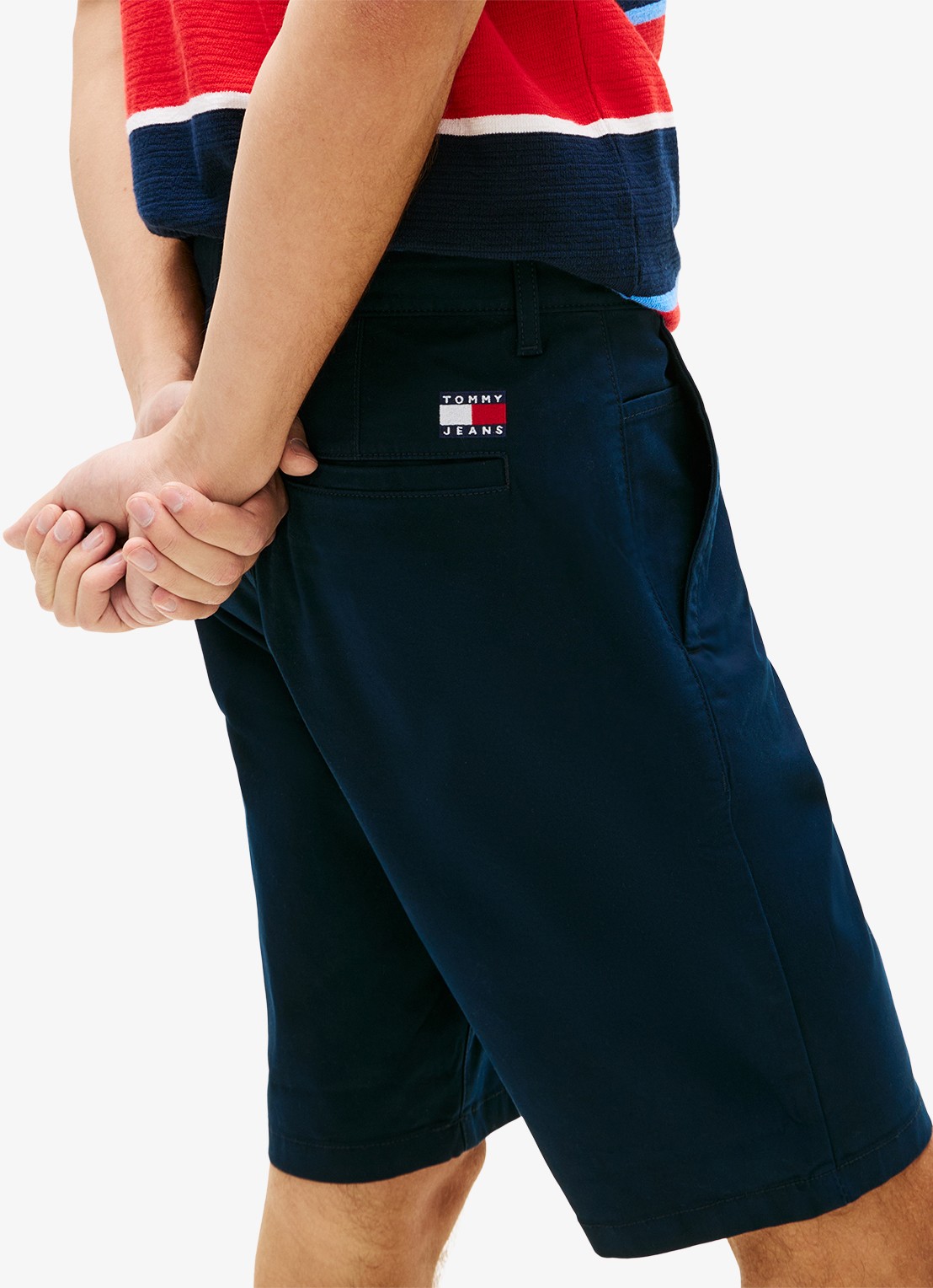 Tommy Hilfiger Korte broek in katoenblend - detail 3 donkerblauw