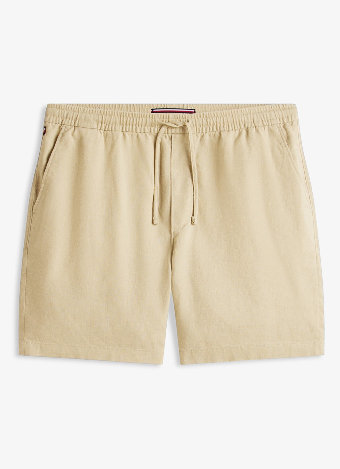 Tommy Hilfiger Korte broek in linnenblend - voorkant 2 khaki