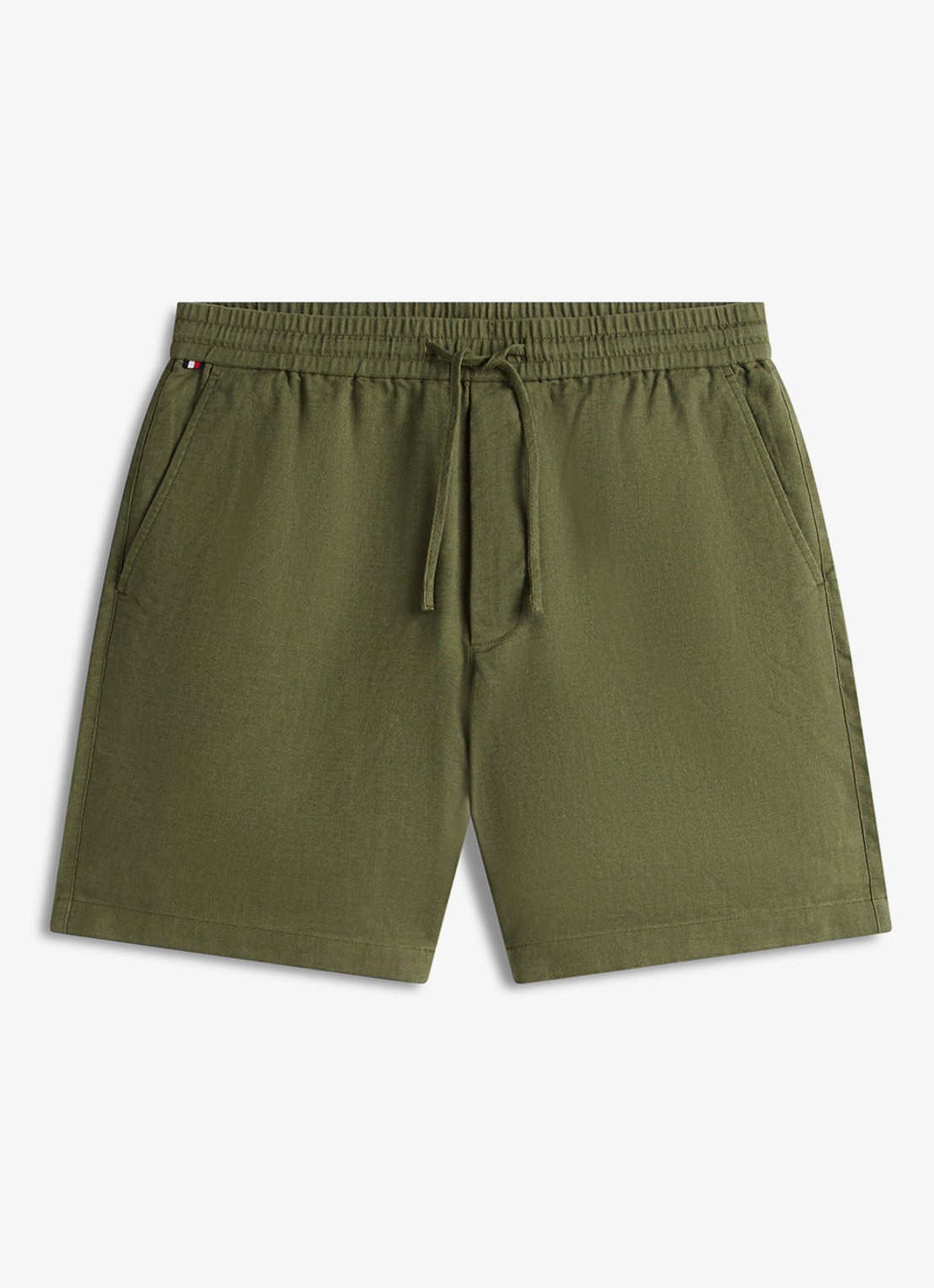 Tommy Hilfiger Korte broek in linnenblend - voorkant 4 groen