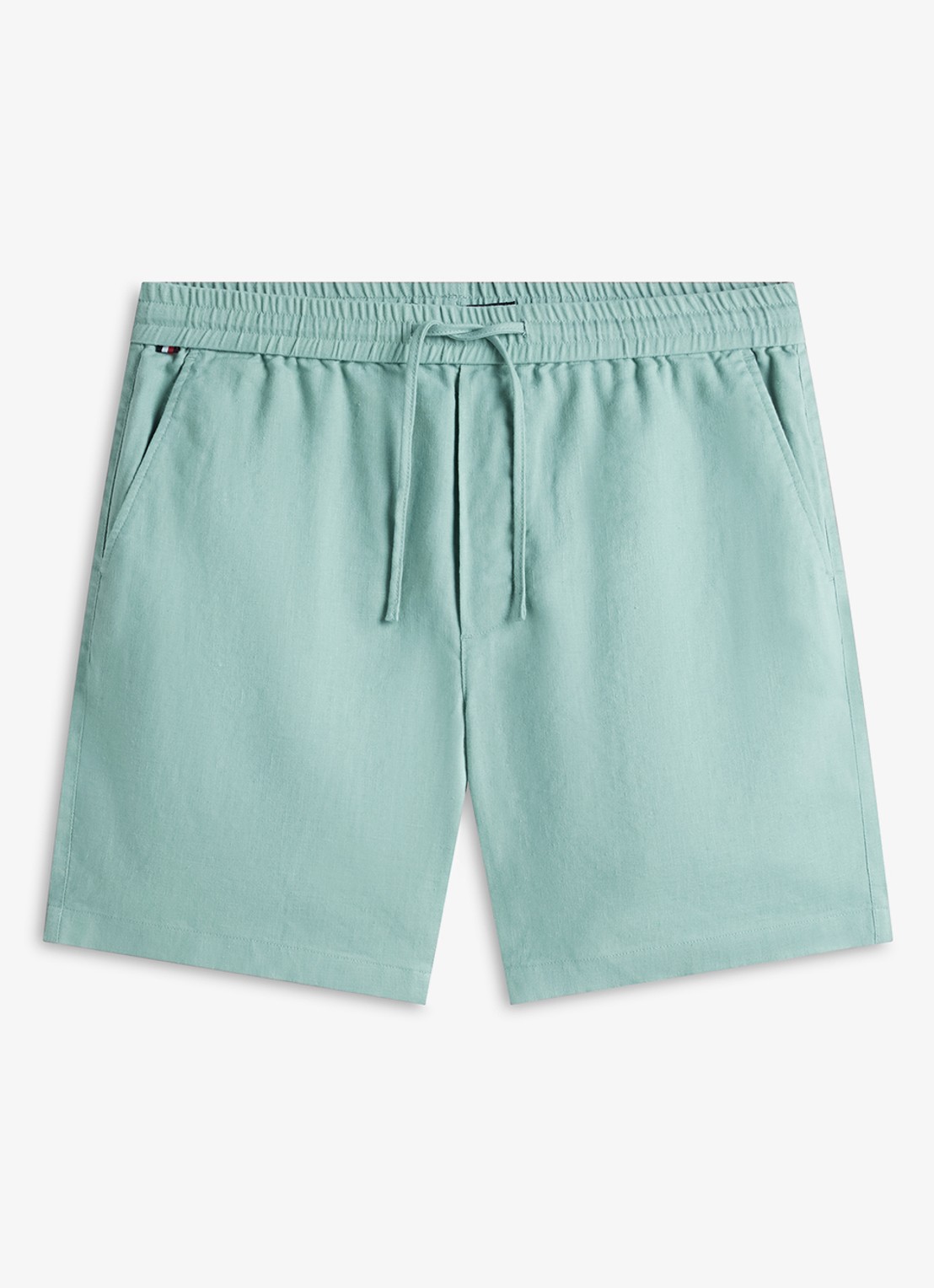 Tommy Hilfiger Korte broek in linnenblend - voorkant 2 aquablauw