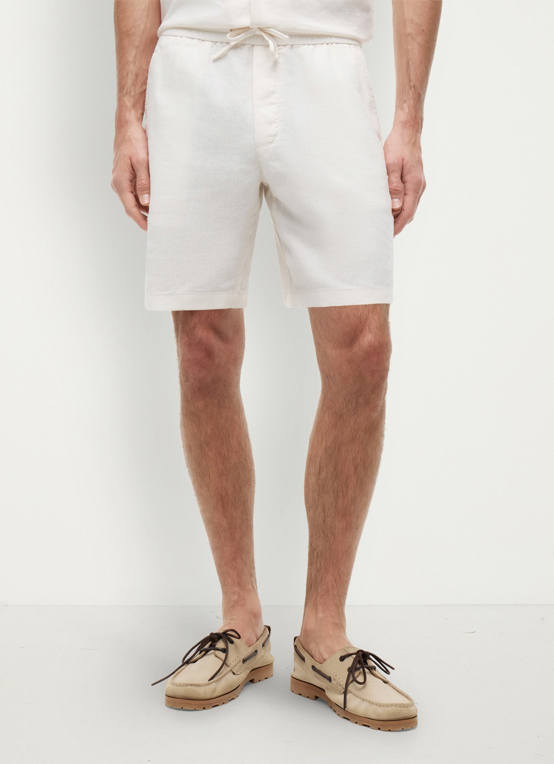 Tommy Hilfiger Korte broek in linnenblend - detail 4 ivoor