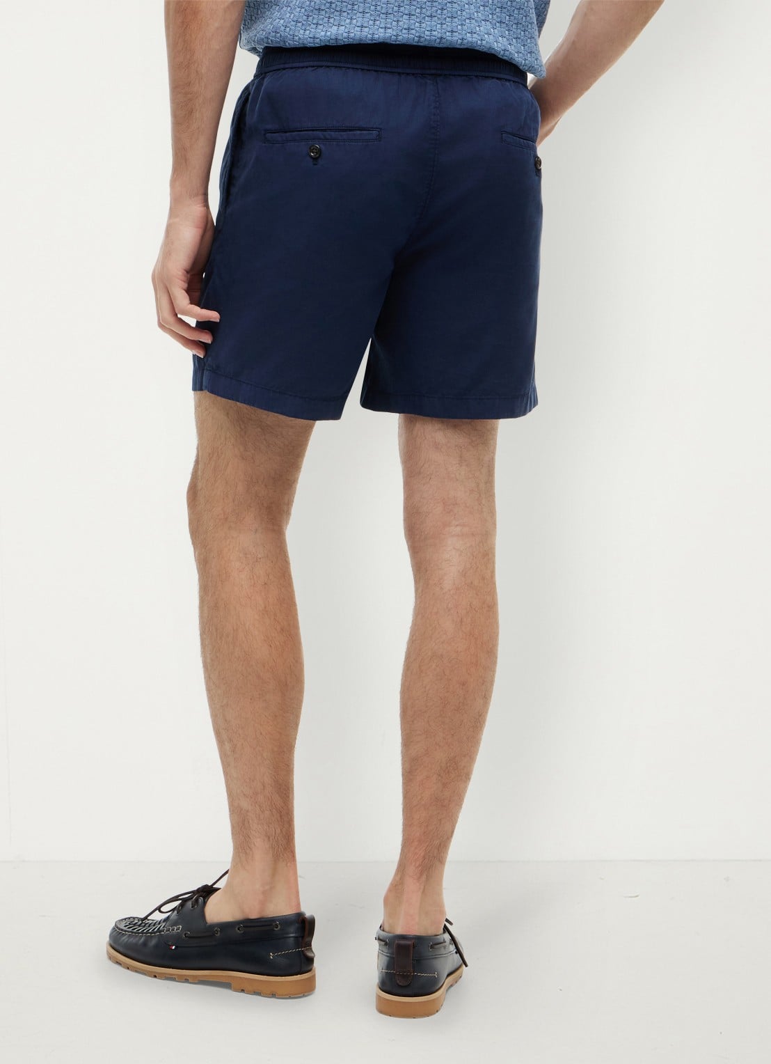 Tommy Hilfiger Korte broek met logo - achterkant 5 donkerblauw