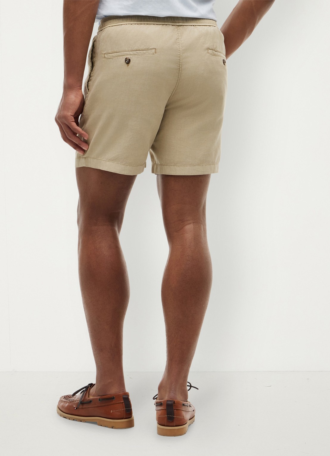 Tommy Hilfiger Korte broek met logo - achterkant 3 beige