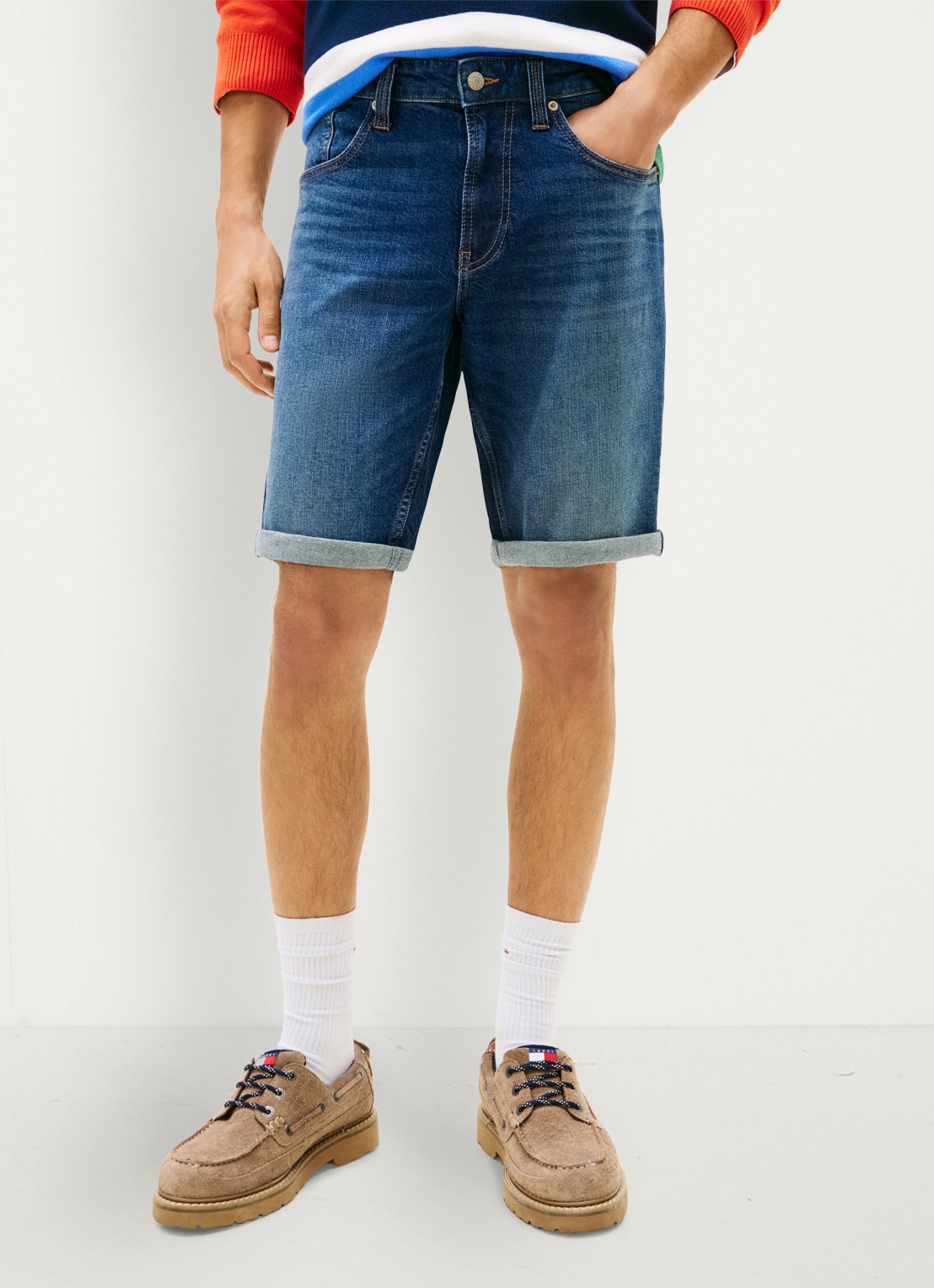Tommy Hilfiger Korte broek van denim - detail 3 denim