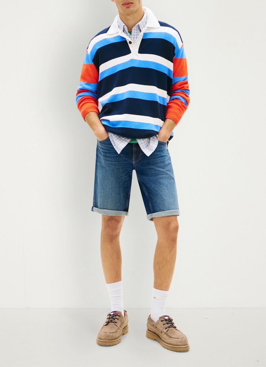Tommy Hilfiger Korte broek van denim - voorkant 2 denim