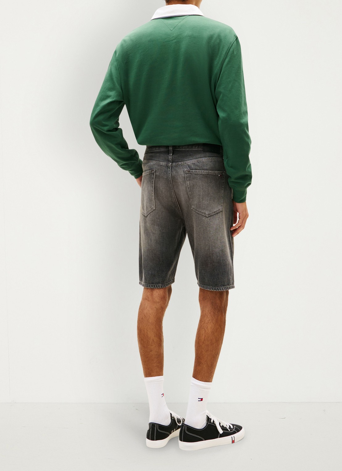 Tommy Hilfiger Korte broek van denim - achterkant 3 middengrijs