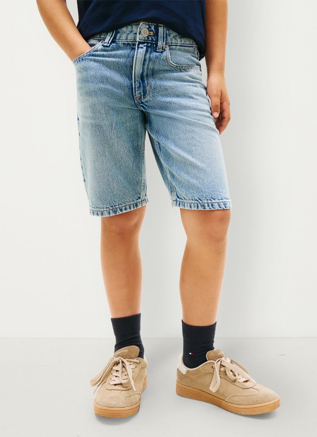 Tommy Hilfiger Korte broek van denim - detail 4 denim