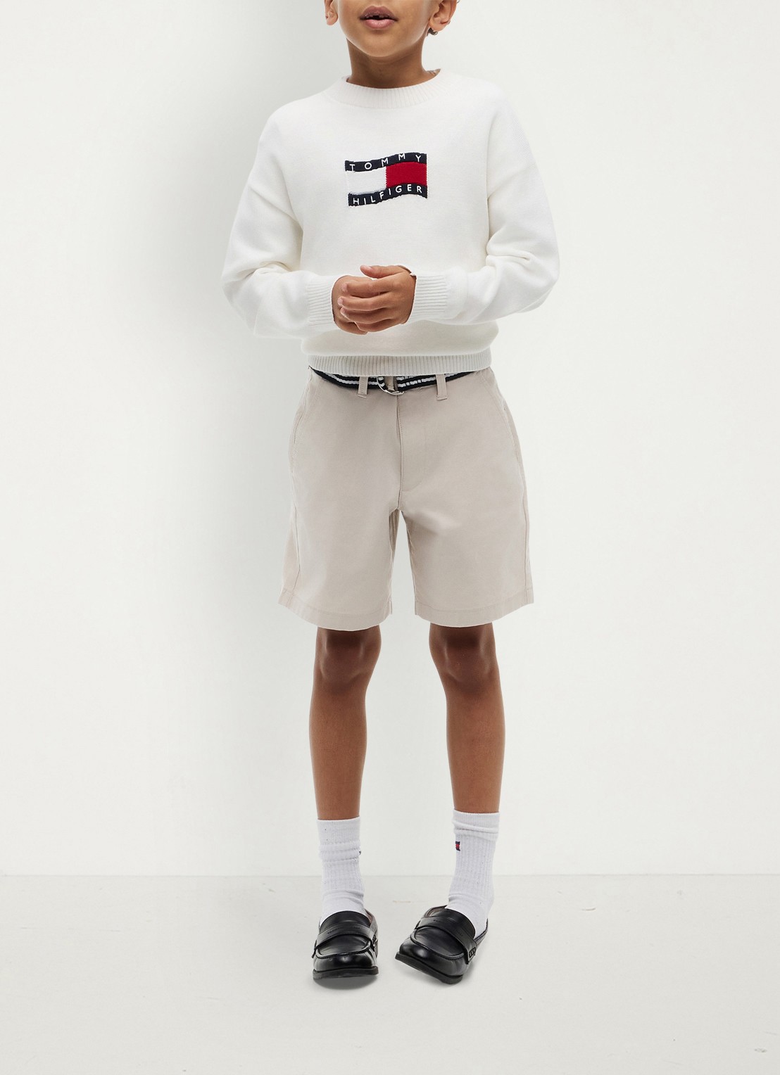 Tommy Hilfiger Korte chino in katoenblend - voorkant 4 beige
