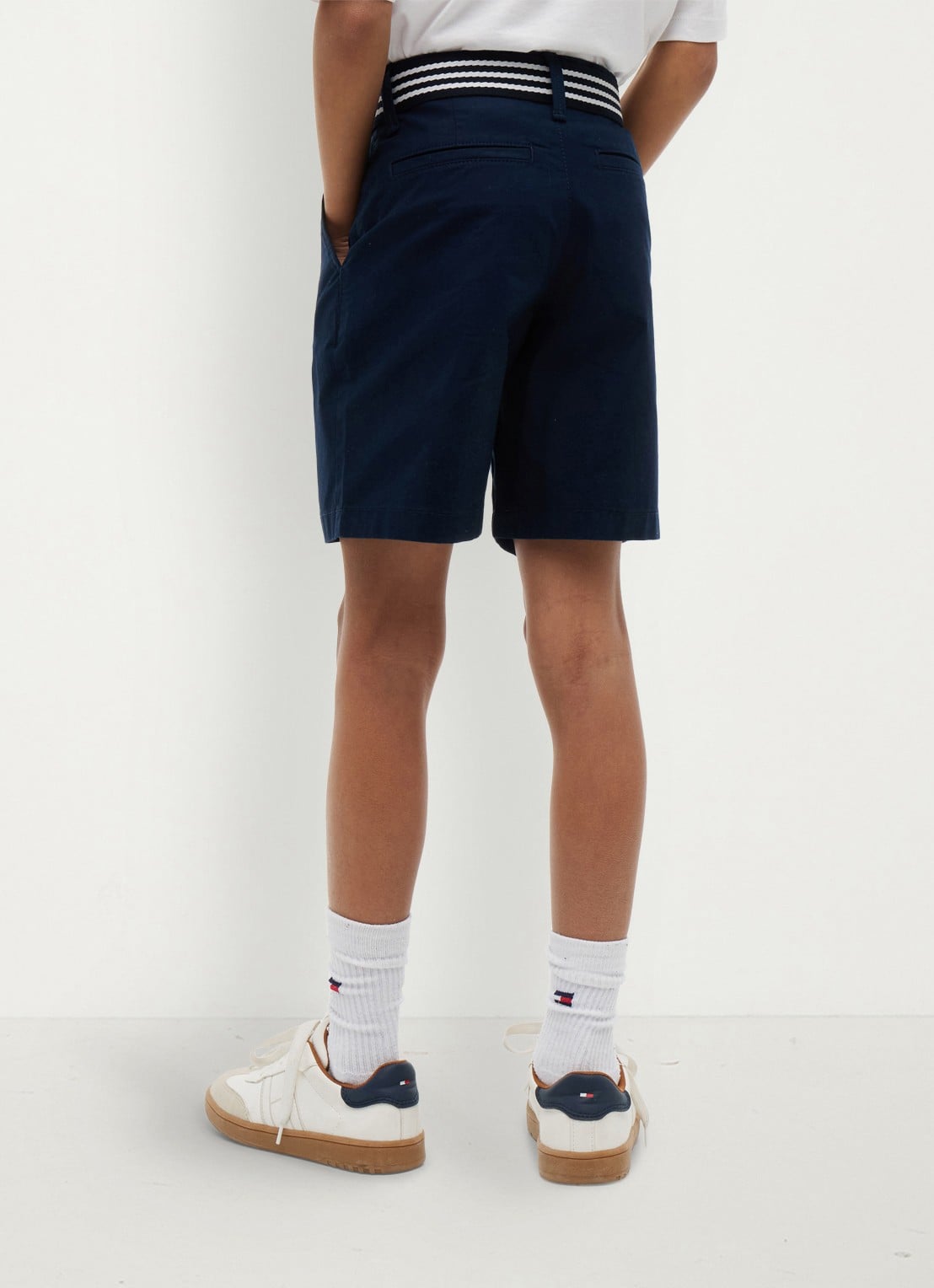 Tommy Hilfiger Korte chino in katoenblend - achterkant 3 dark night navy-c1g