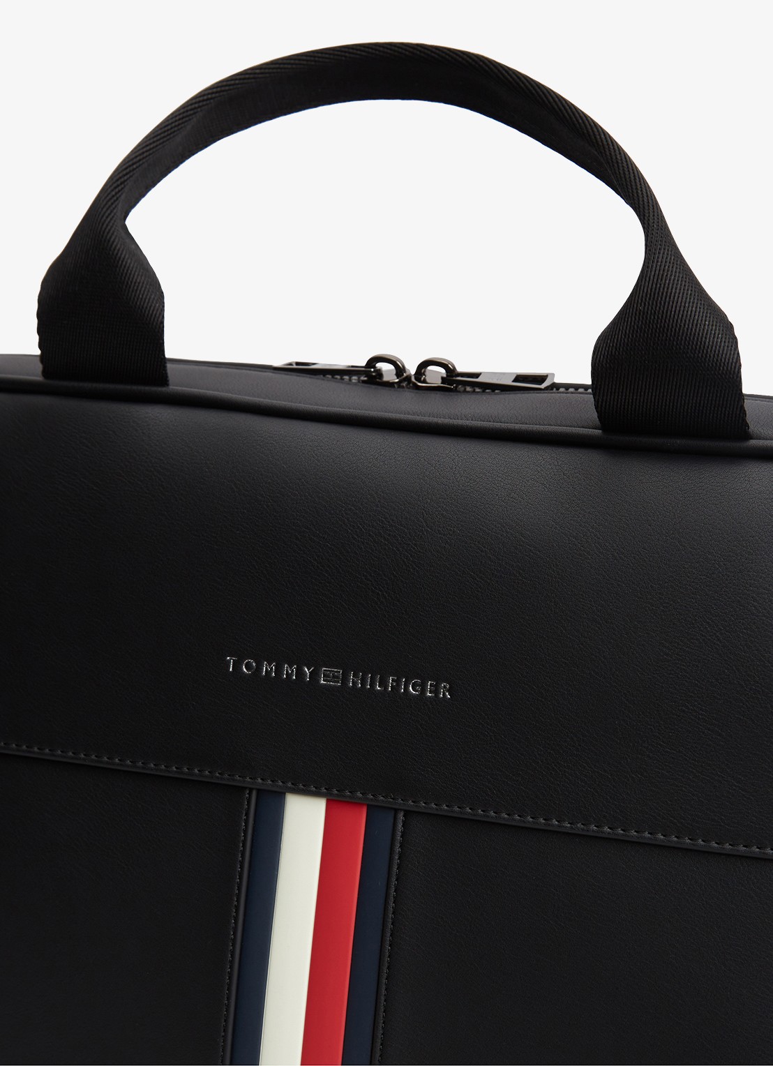 Tommy Hilfiger Laptoptas met logo - detail 3 diepzwart