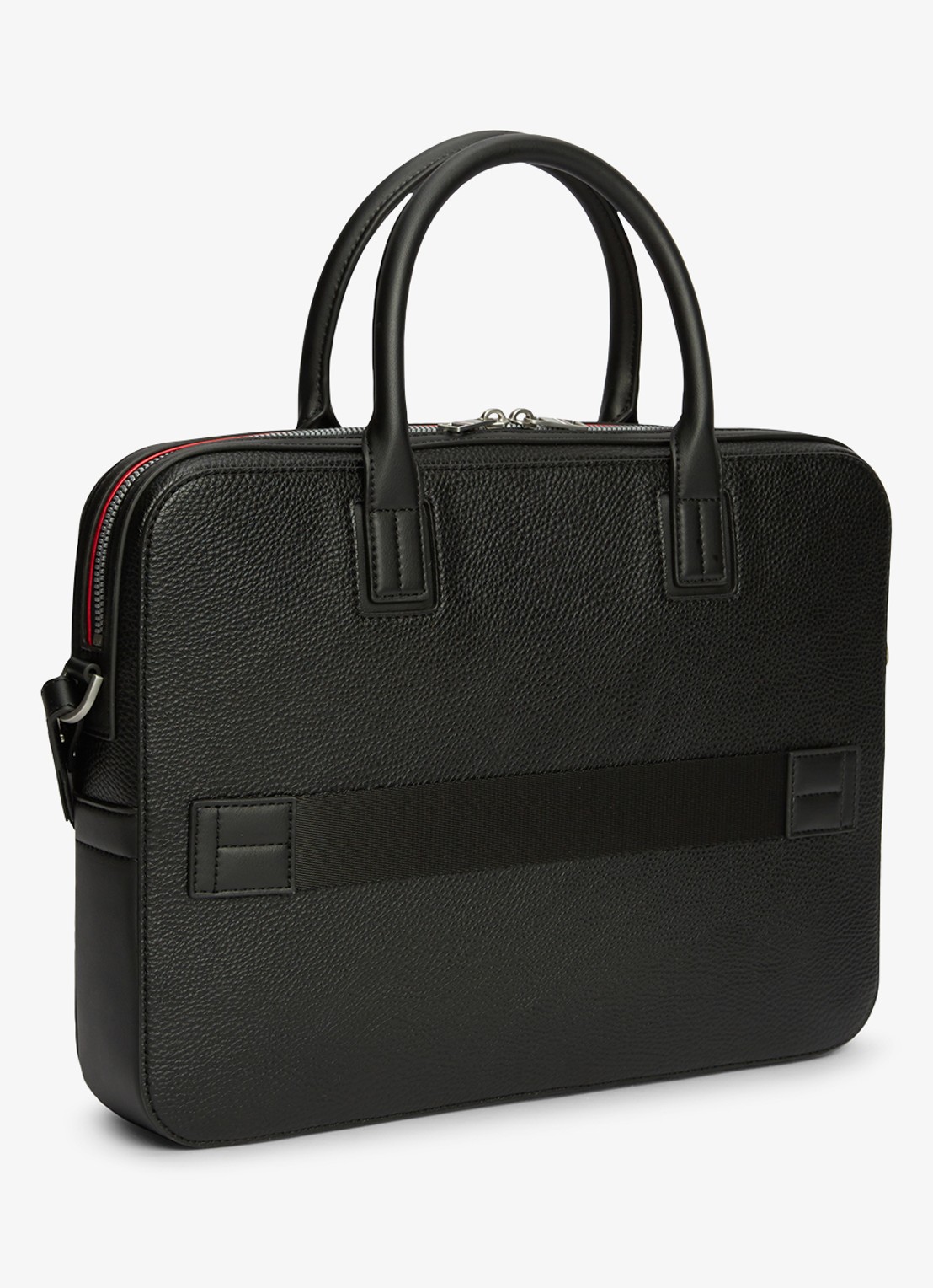 Tommy Hilfiger Laptoptas met logo - achterkant 5 diepzwart