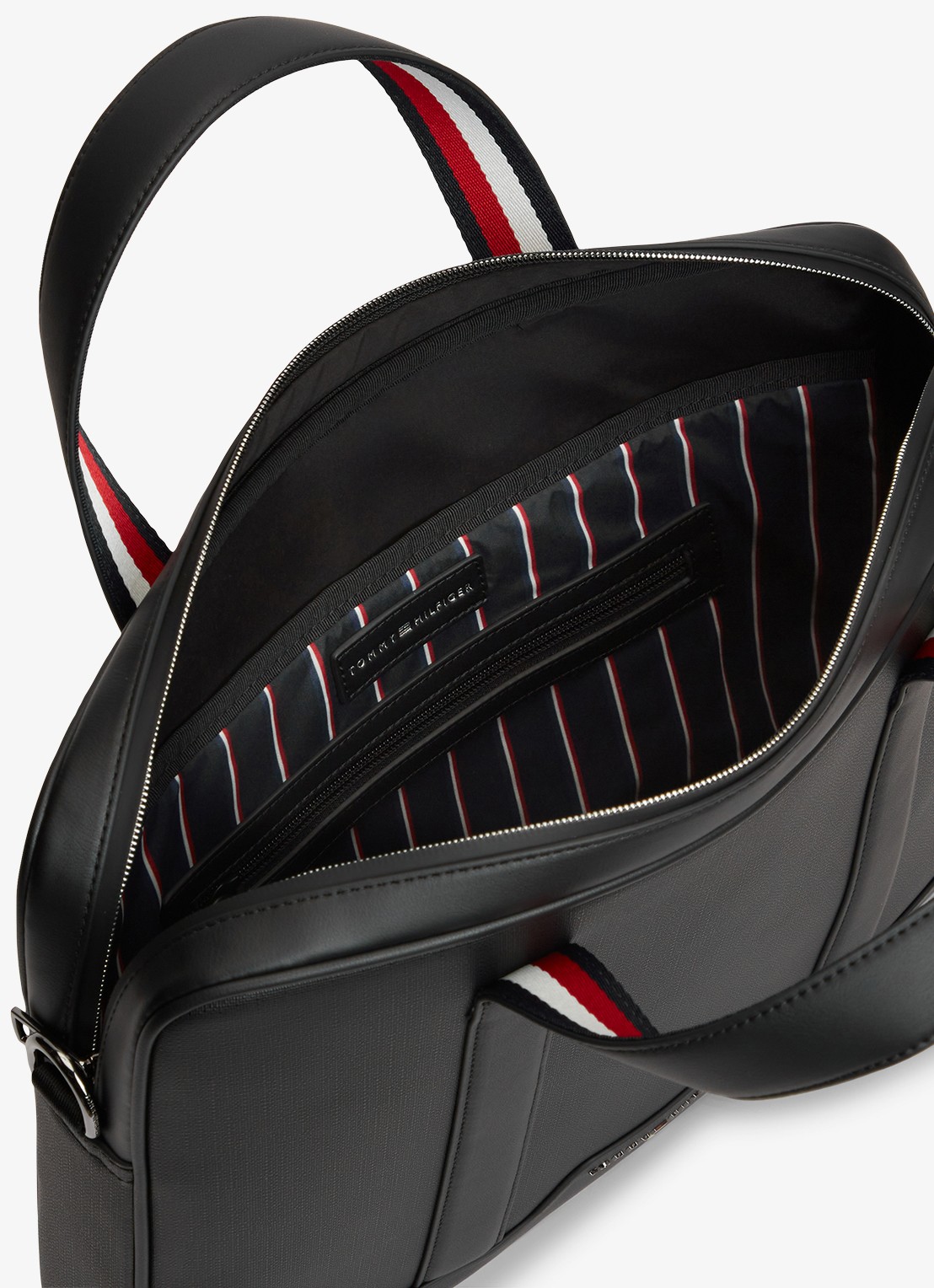 Tommy Hilfiger Laptoptas van canvas  - detail 3 zwart