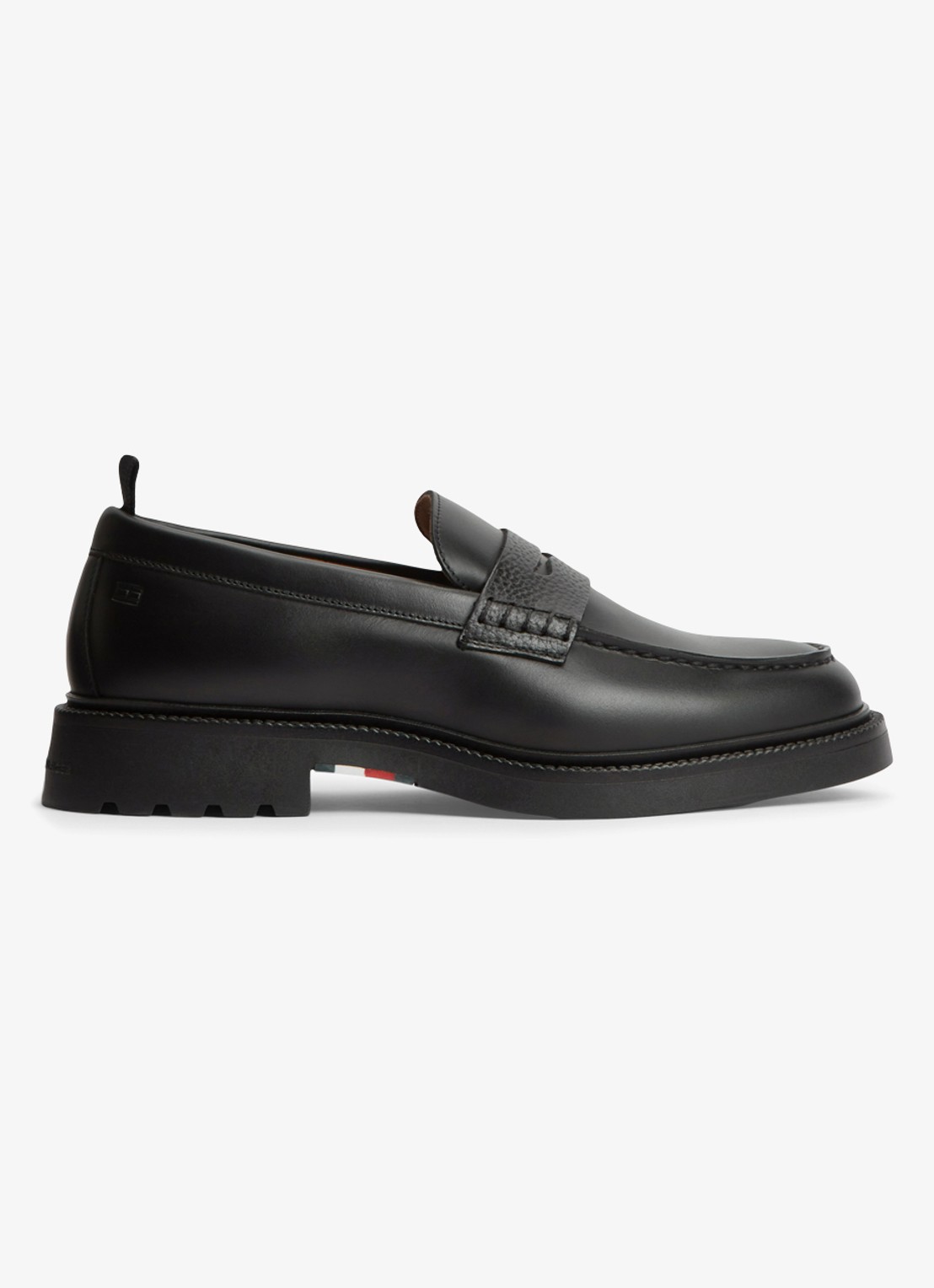 Tommy Hilfiger Loafer met logo - voorkant zwart
