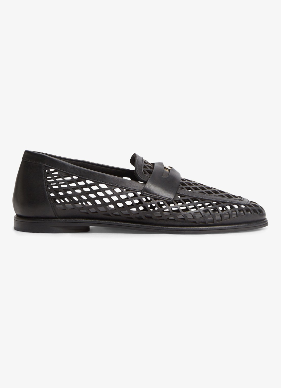 Tommy Hilfiger Loafer met opengewerkt dessin - voorkant zwart