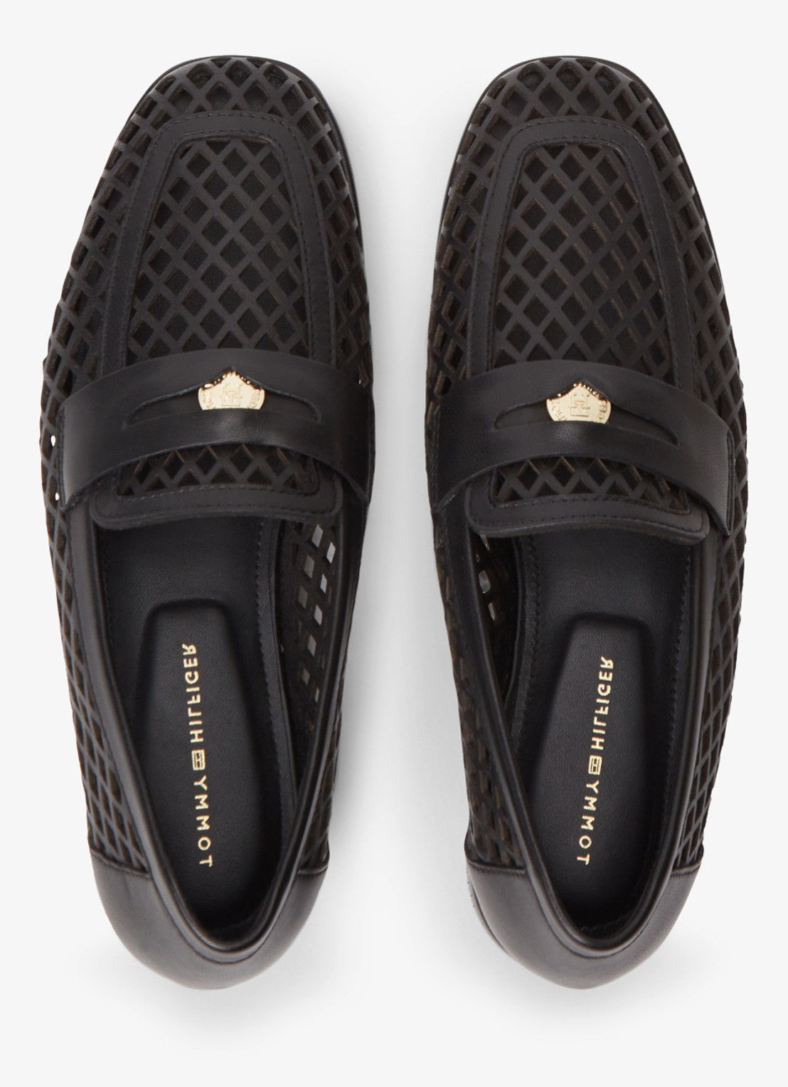 Tommy Hilfiger Loafer met opengewerkt dessin - voorkant 2 zwart