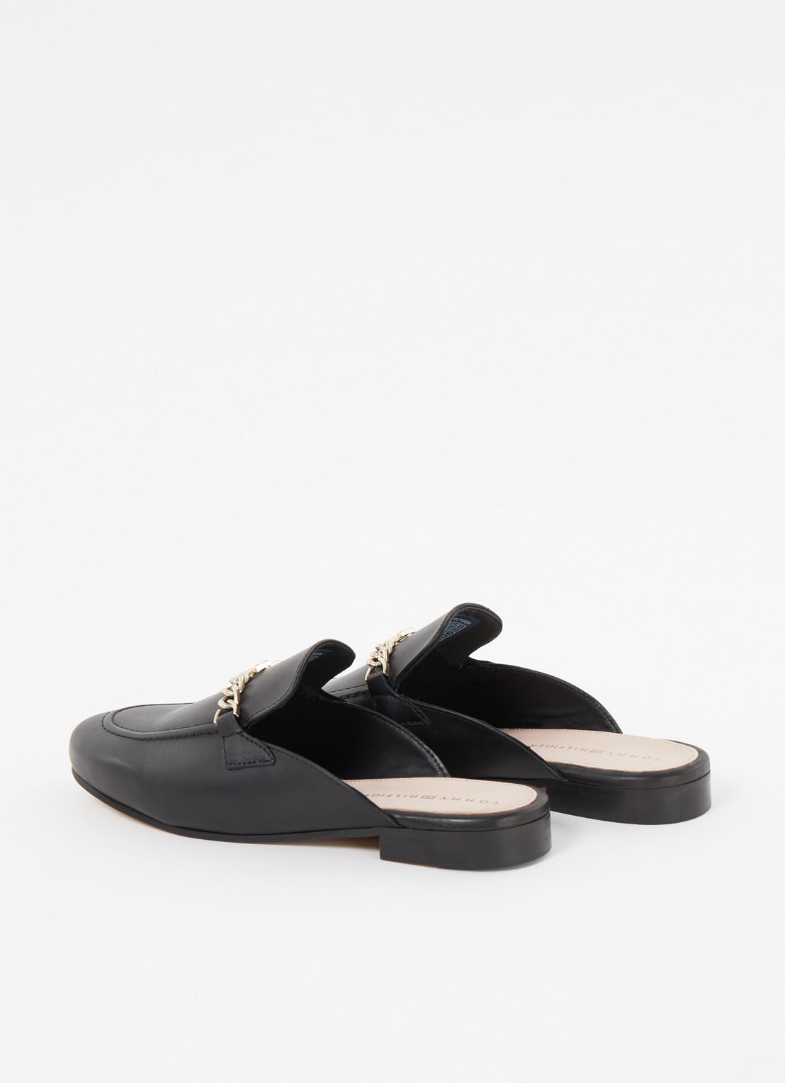 Tommy Hilfiger Loafer van leer met logo - detail 2 zwart