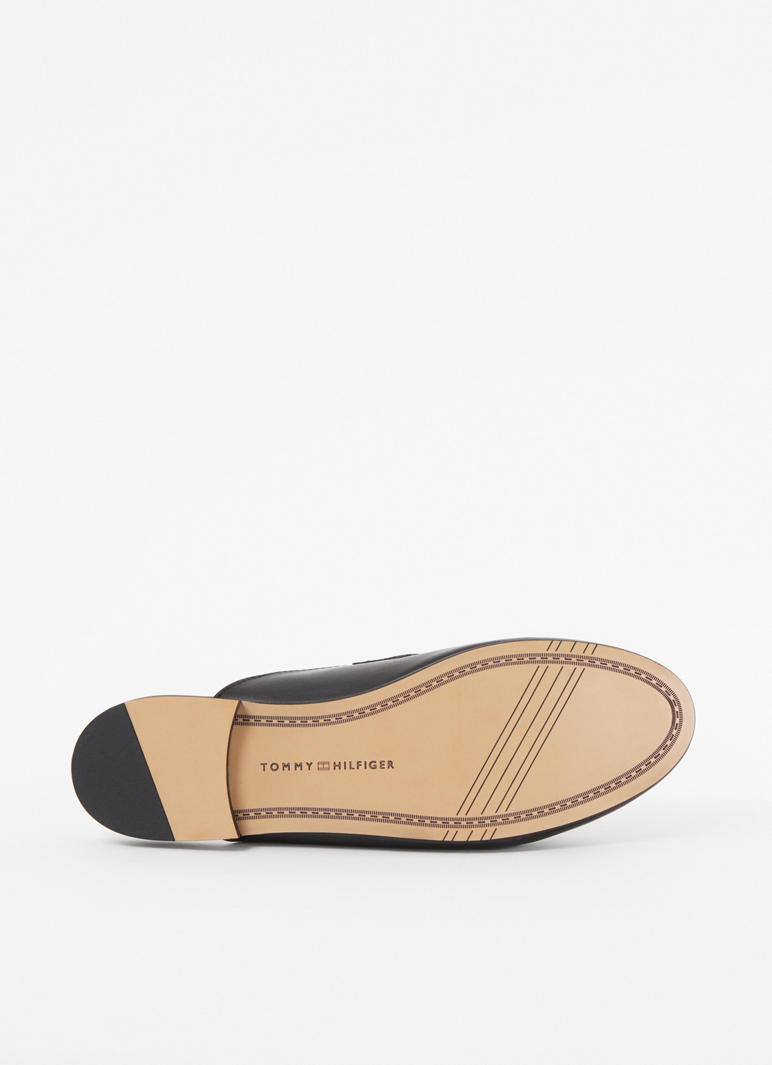 Tommy Hilfiger Loafer van leer met logo - detail 4 zwart