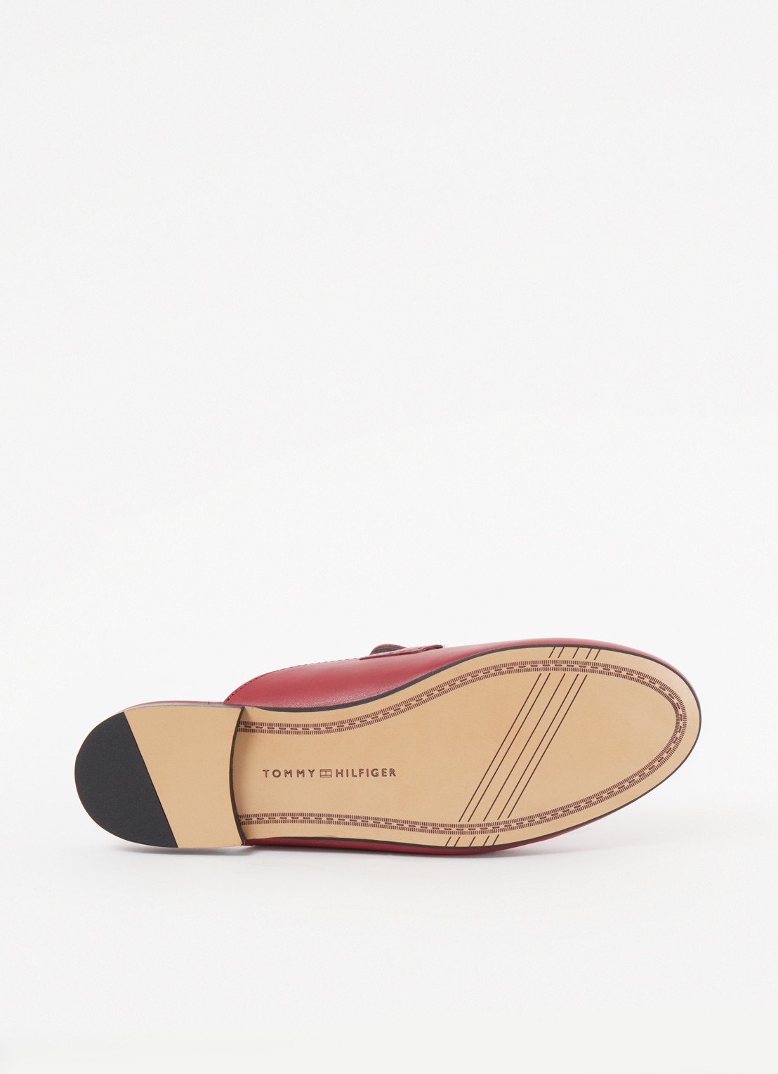 Tommy Hilfiger Loafer van leer met logo - detail 4 steenrood