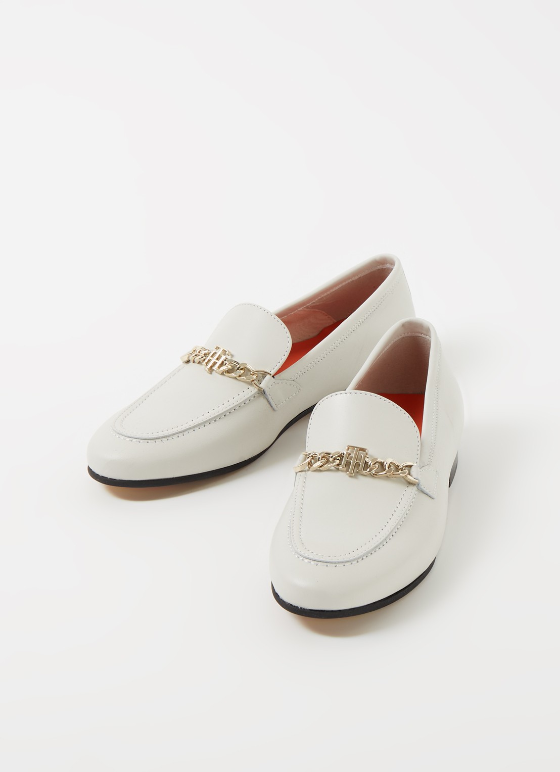 Tommy Hilfiger Loafer van leer - detail gebroken wit