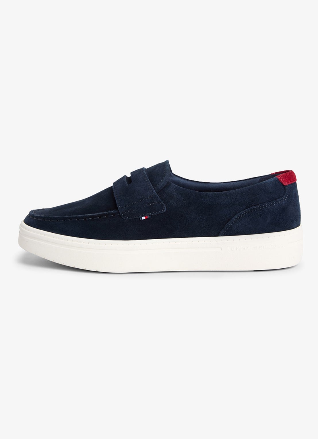 Tommy Hilfiger Loafer van suède  - voorkant 5 donkerblauw