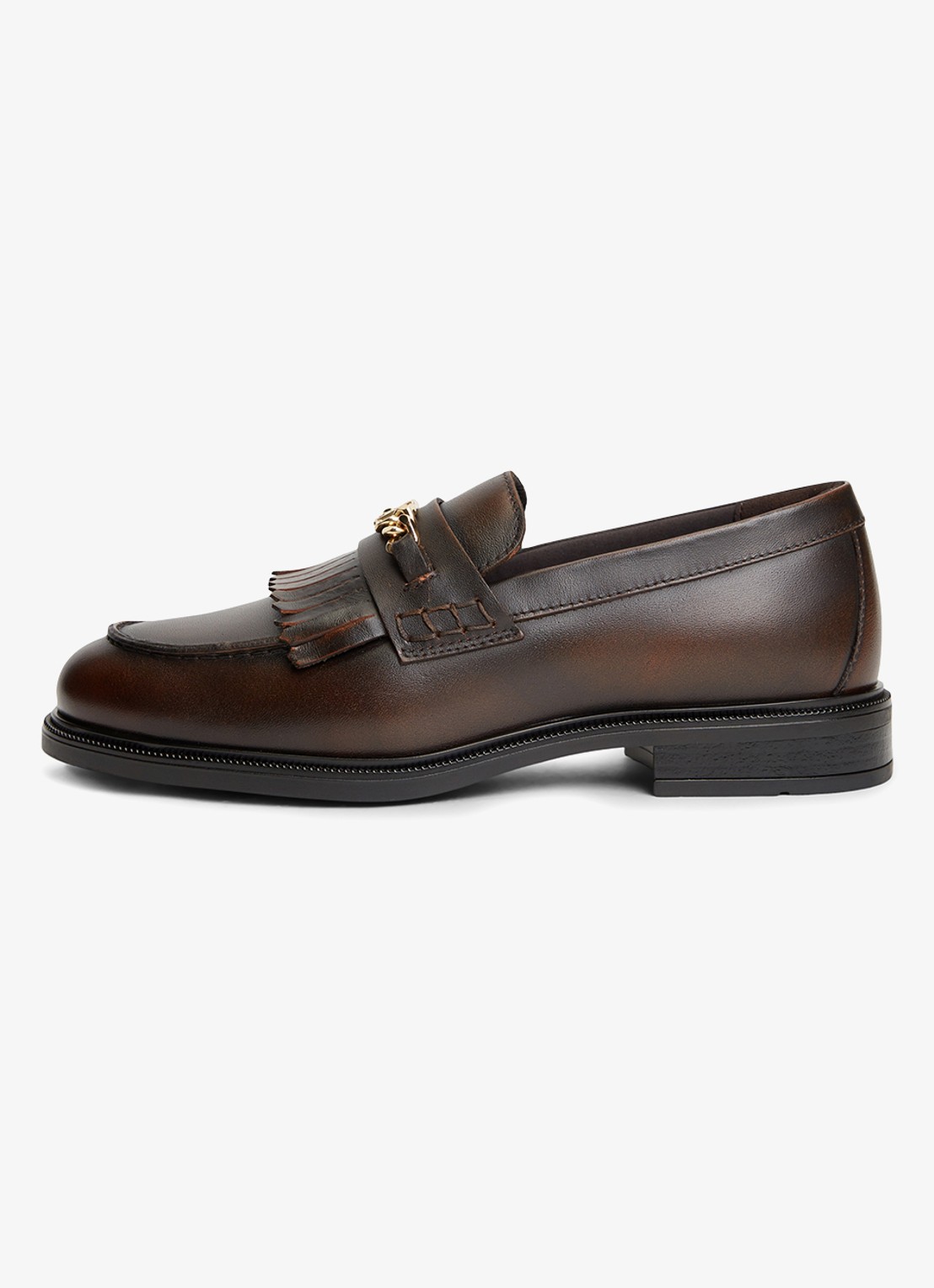 Tommy Hilfiger Loafers van leer - detail 3 bruin