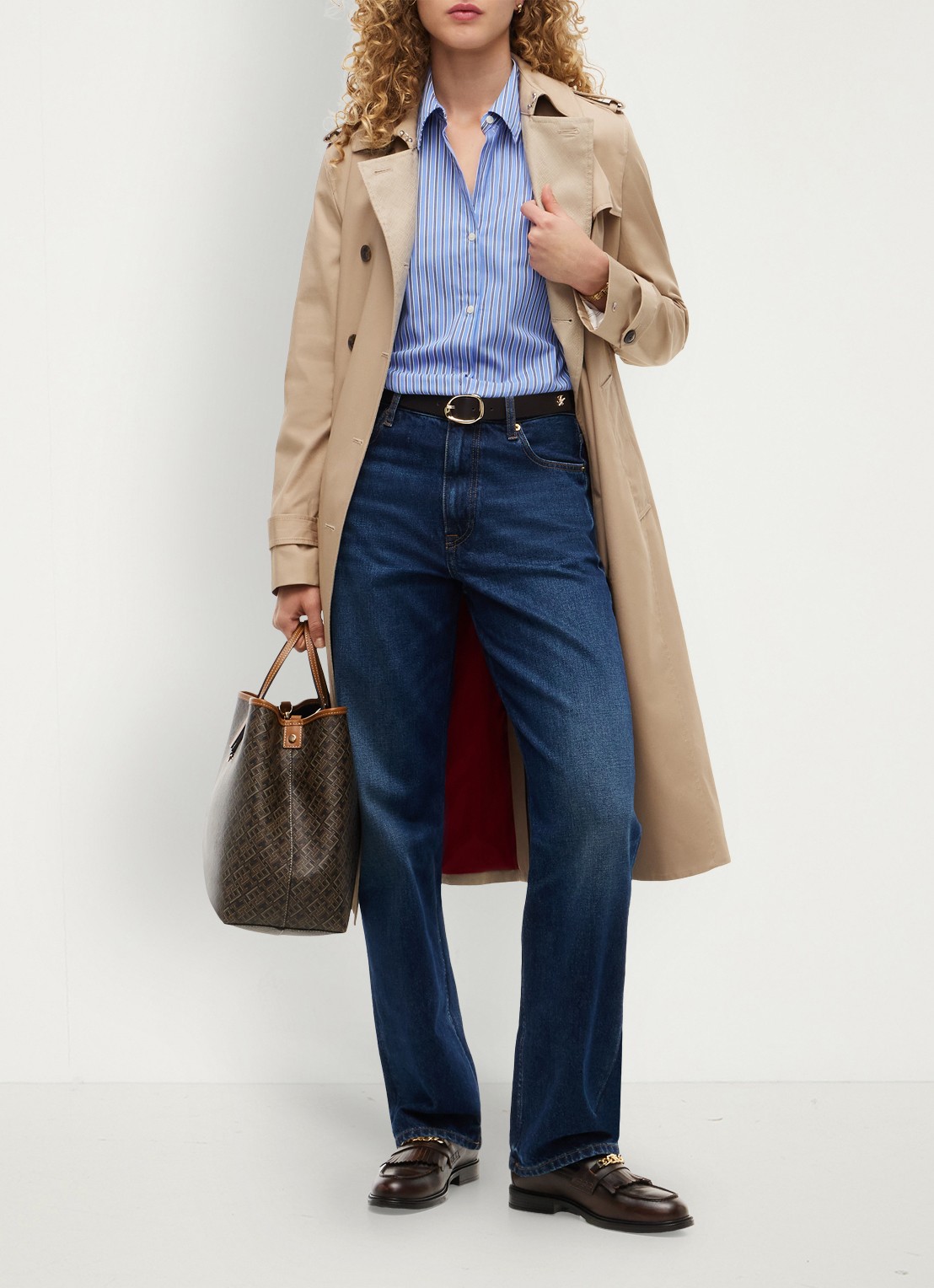 Tommy Hilfiger Loafers van leer - voorkant 2 bruin