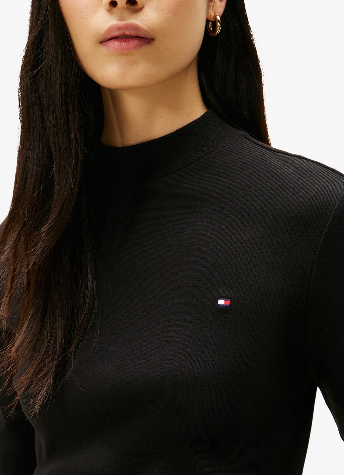 Tommy Hilfiger Longsleeve met col - detail 5 zwart