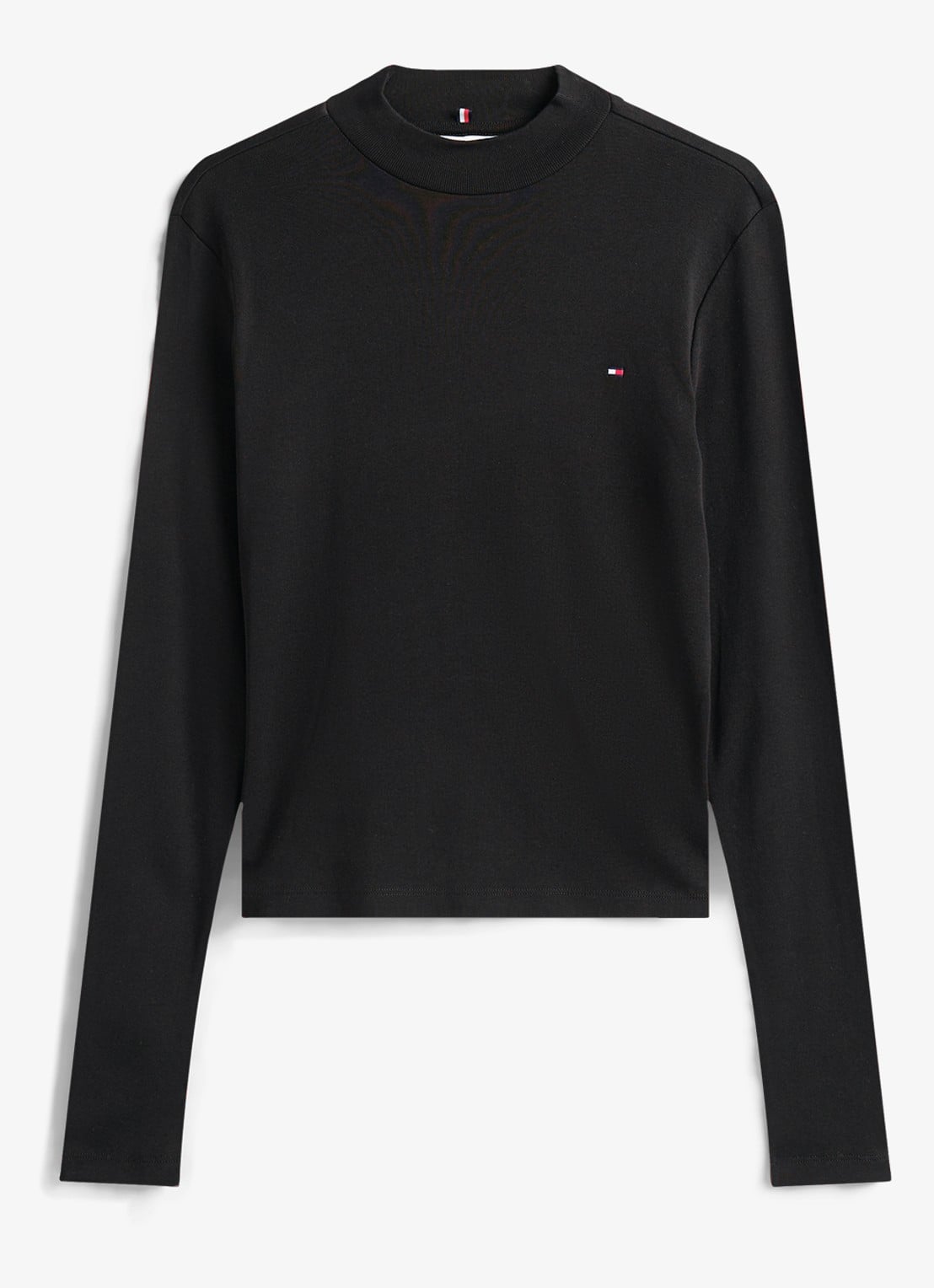 Tommy Hilfiger Longsleeve met col - voorkant zwart
