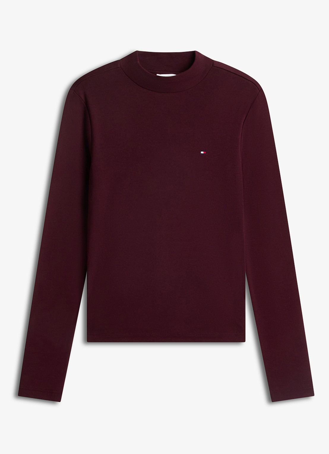 Tommy Hilfiger Longsleeve met col - voorkant bordeauxrood