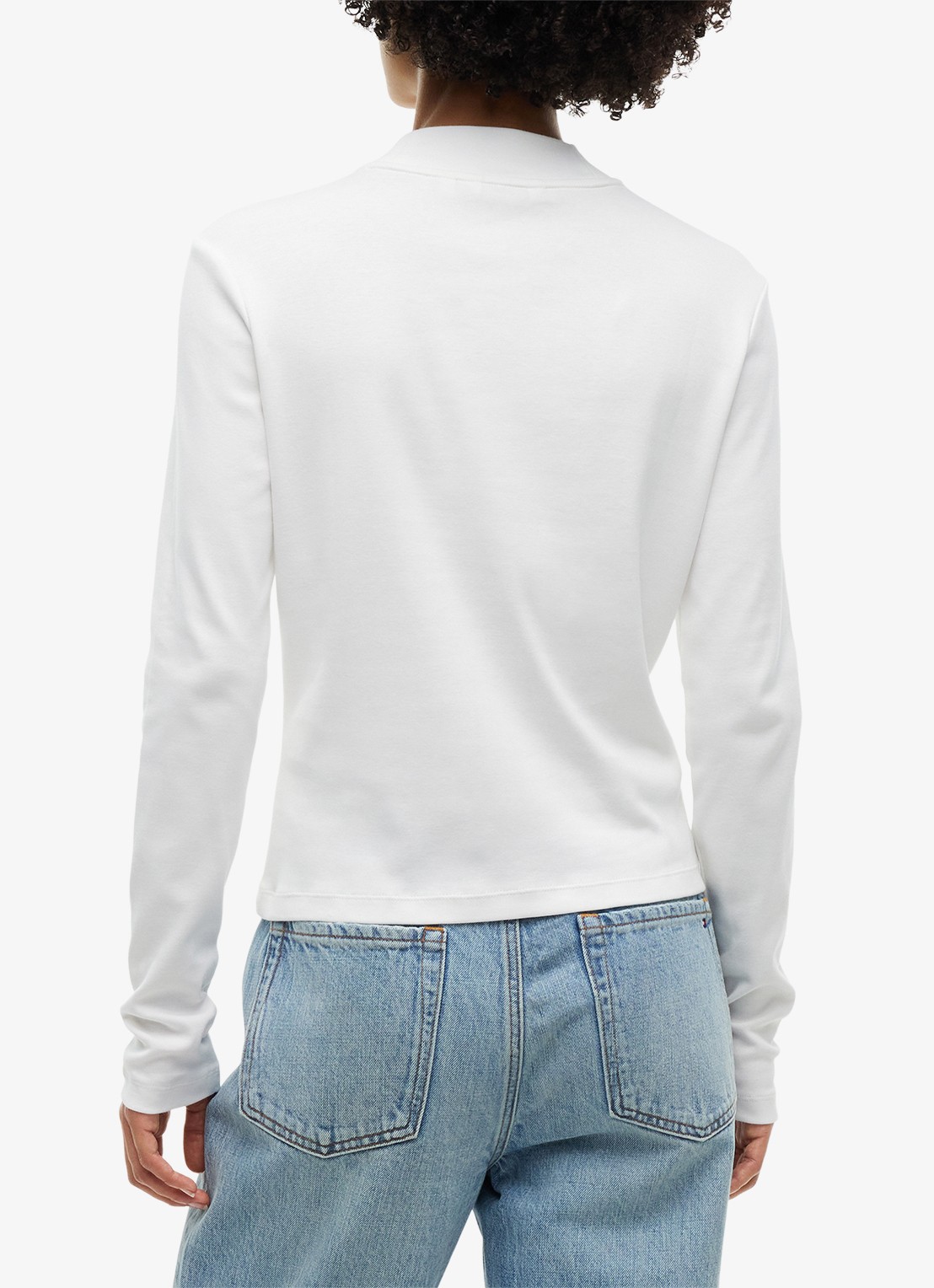 Tommy Hilfiger Longsleeve met col - achterkant 5 gebroken wit