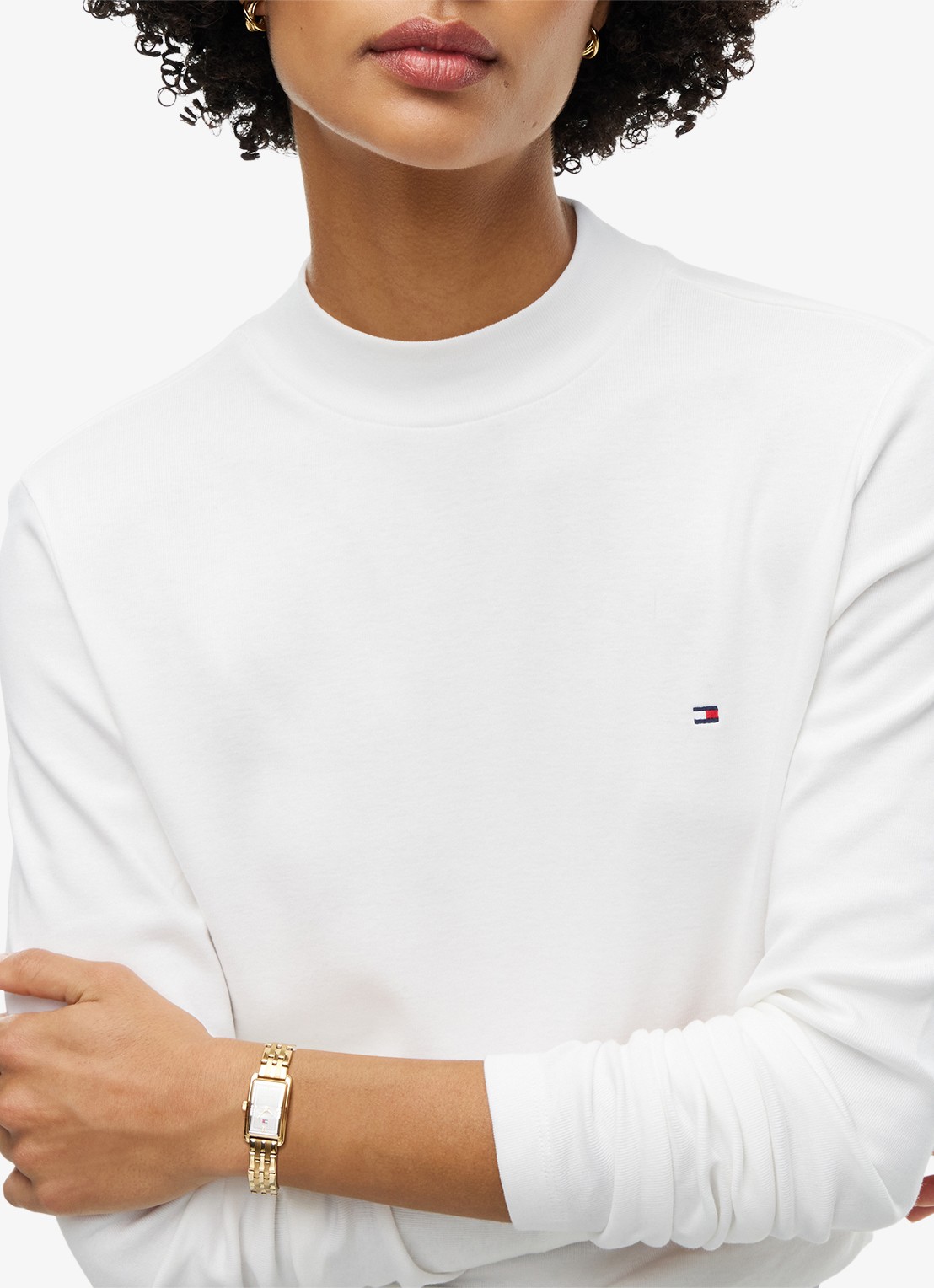 Tommy Hilfiger Longsleeve met col - detail 2 gebroken wit
