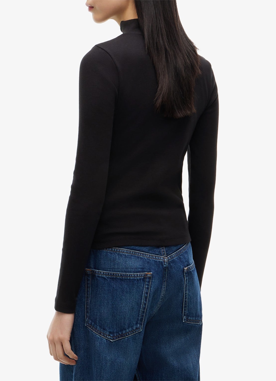 Tommy Hilfiger Longsleeve met col - achterkant 3 zwart
