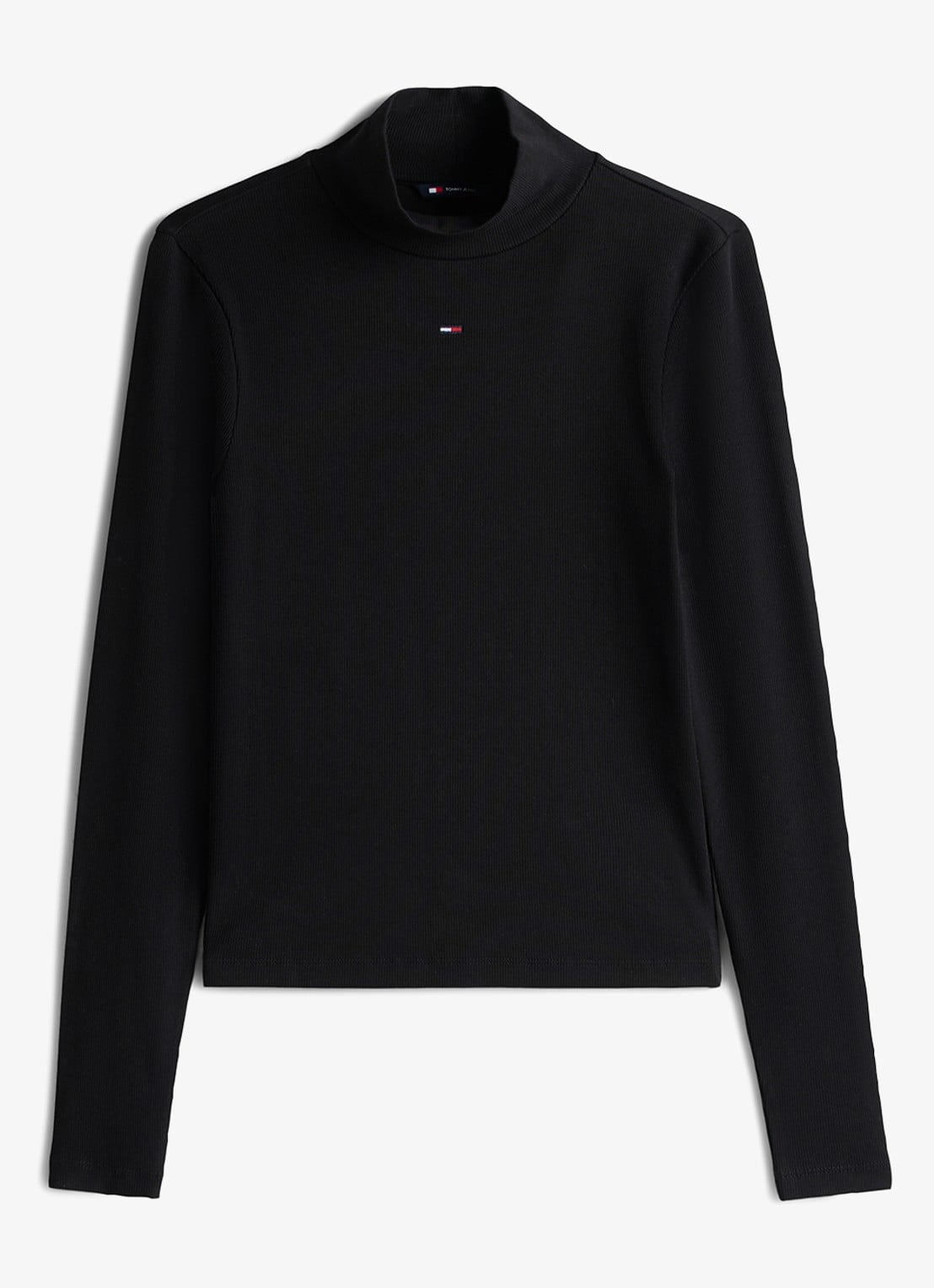 Tommy Hilfiger Longsleeve met col - voorkant zwart