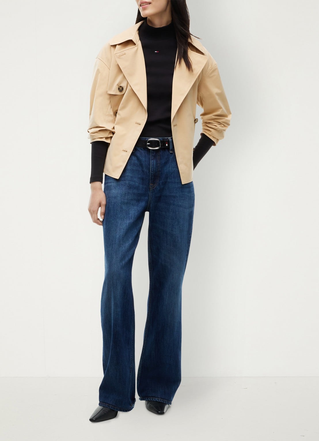Tommy Hilfiger Longsleeve met col - voorkant 2 zwart