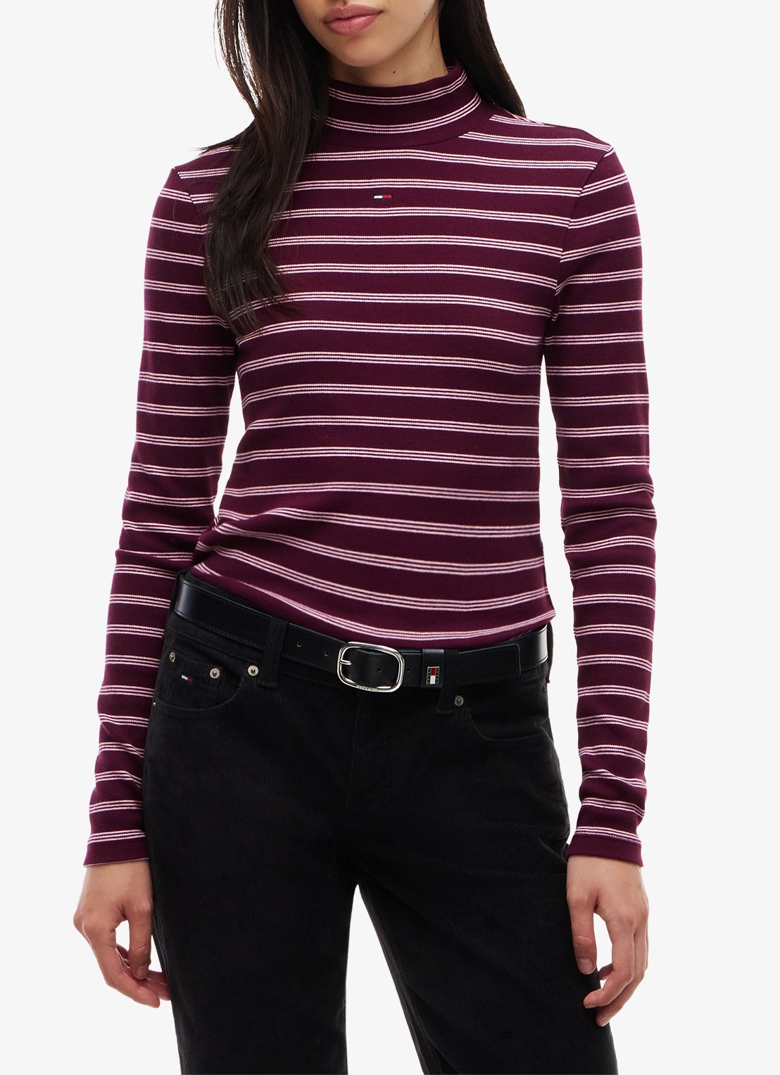 Tommy Hilfiger Longsleeve met col - detail paars