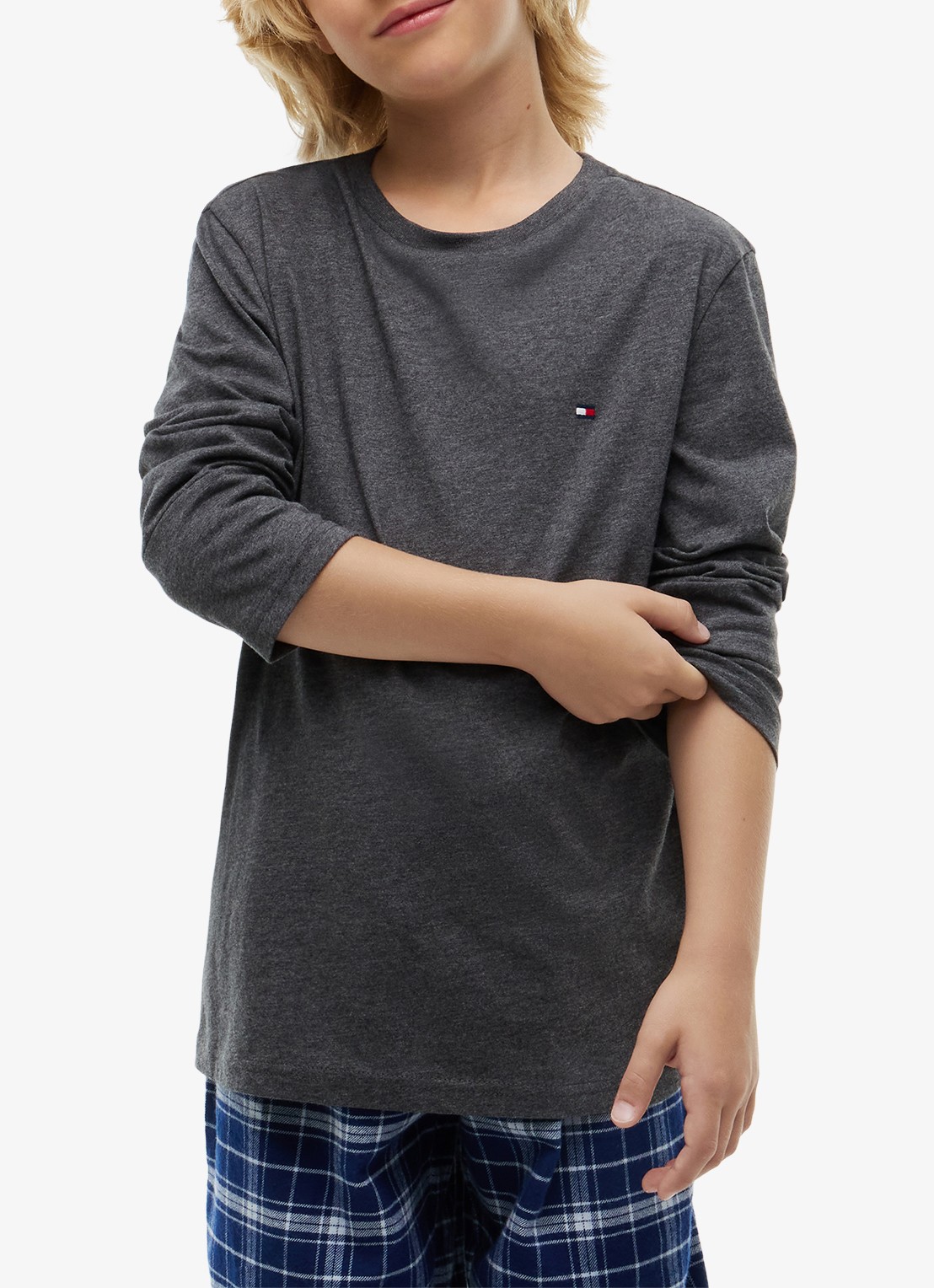 Tommy Hilfiger Longsleeve met logo in 2-pack - detail 2 black / dk grey heather-0s3