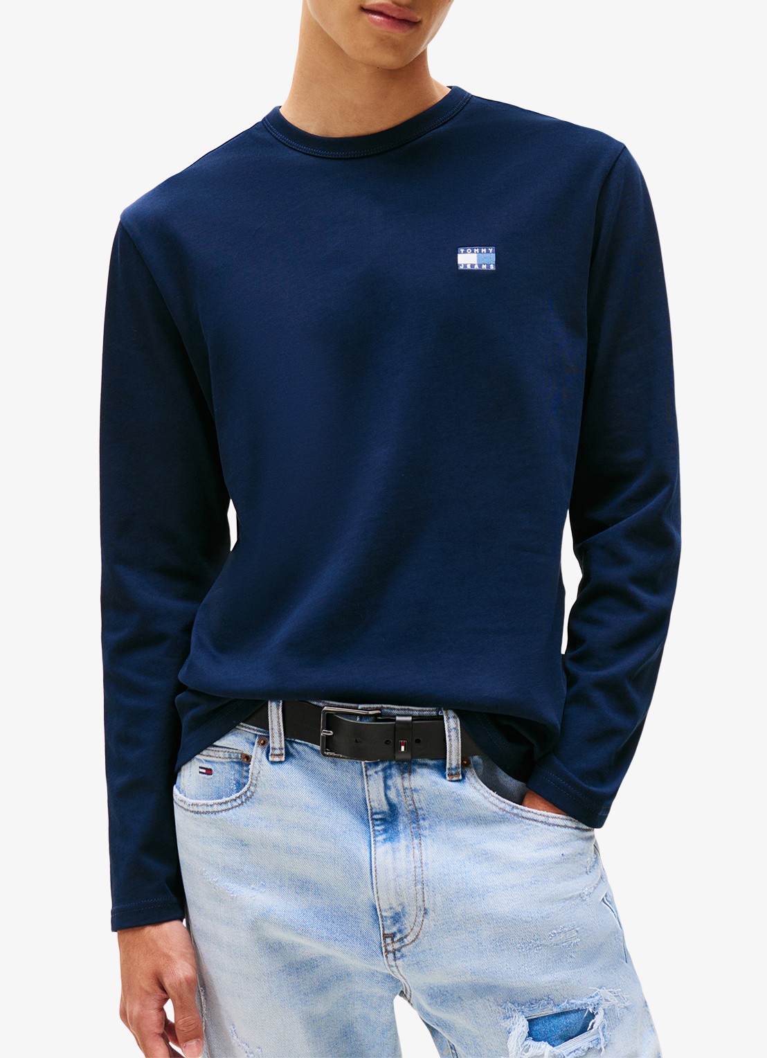 Tommy Hilfiger Longsleeve met logo - detail donkerblauw