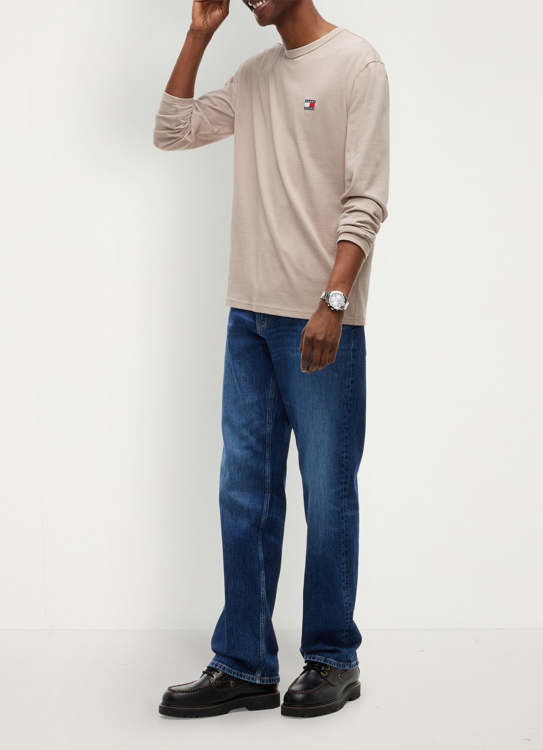 Tommy Hilfiger Longsleeve met logo - voorkant 3 khaki