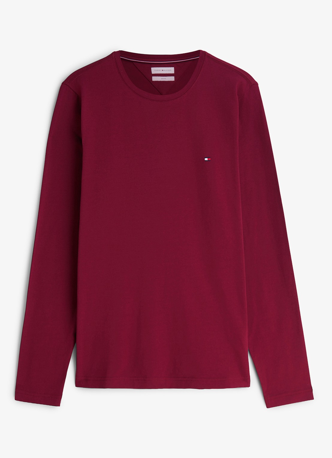 Tommy Hilfiger Longsleeve met logo - voorkant 3 bordeauxrood