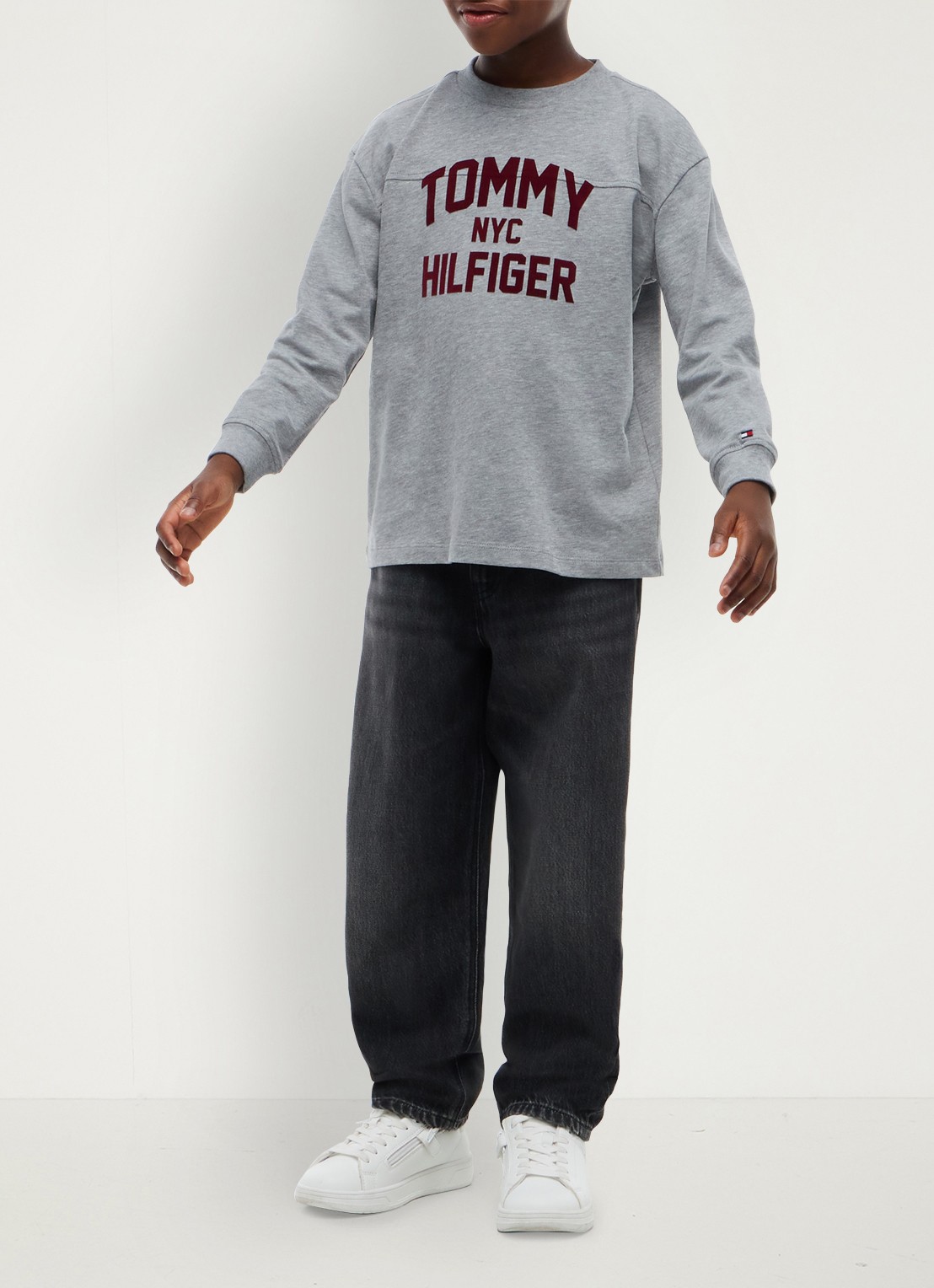 Tommy Hilfiger Longsleeve met logo  - voorkant 3 grijs
