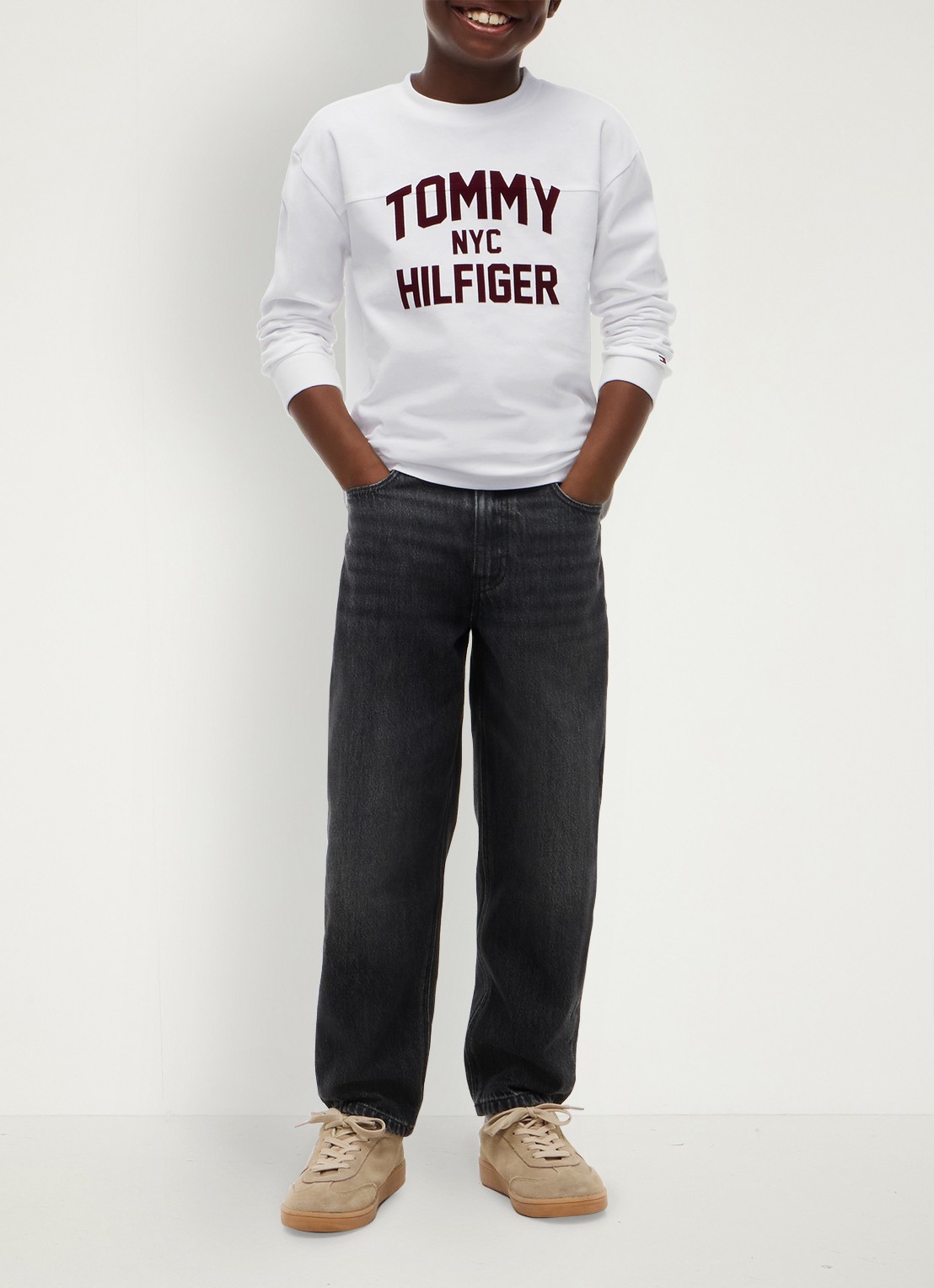 Tommy Hilfiger Longsleeve met logo  - voorkant 3 wit