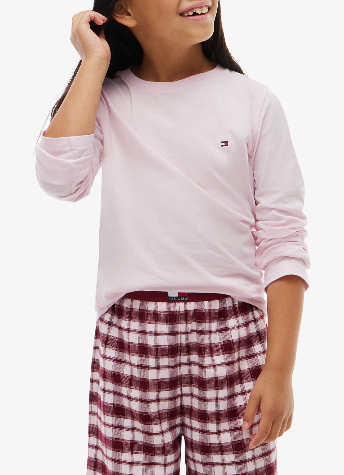 Tommy Hilfiger Longsleeve met logoborduring in 2-pack - detail wit